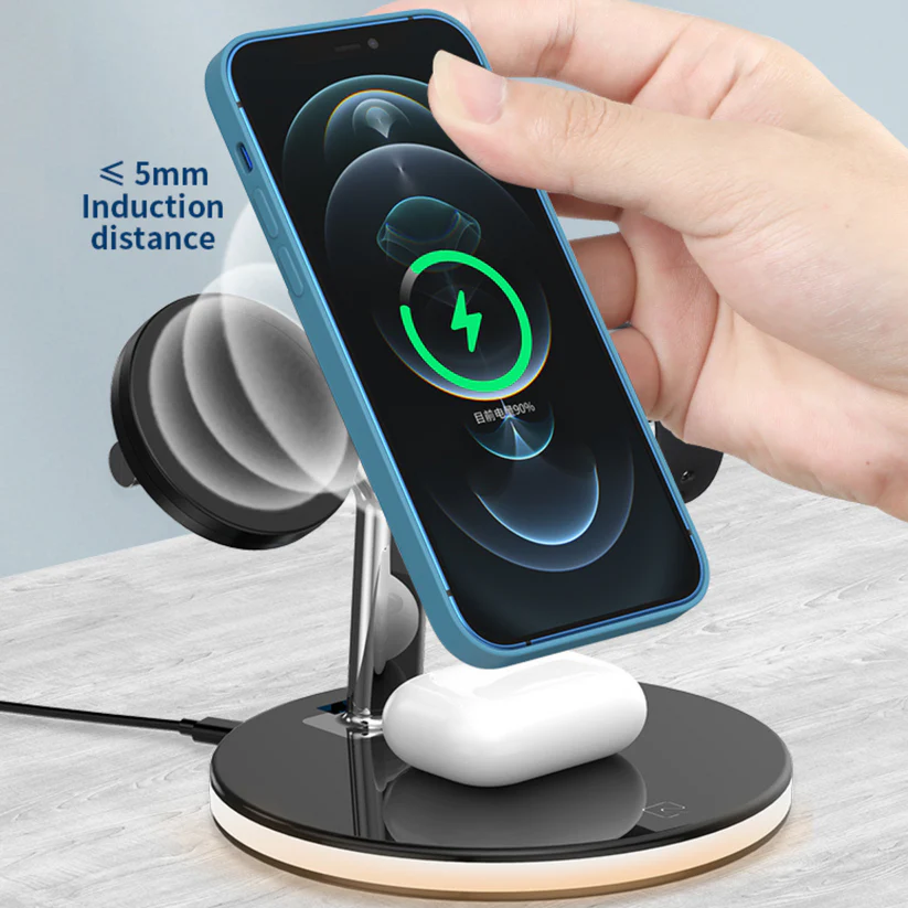 Stazione di Carica Wireless 3 in 1, Smartphone, Cuffie, Appletwatch - Image 4