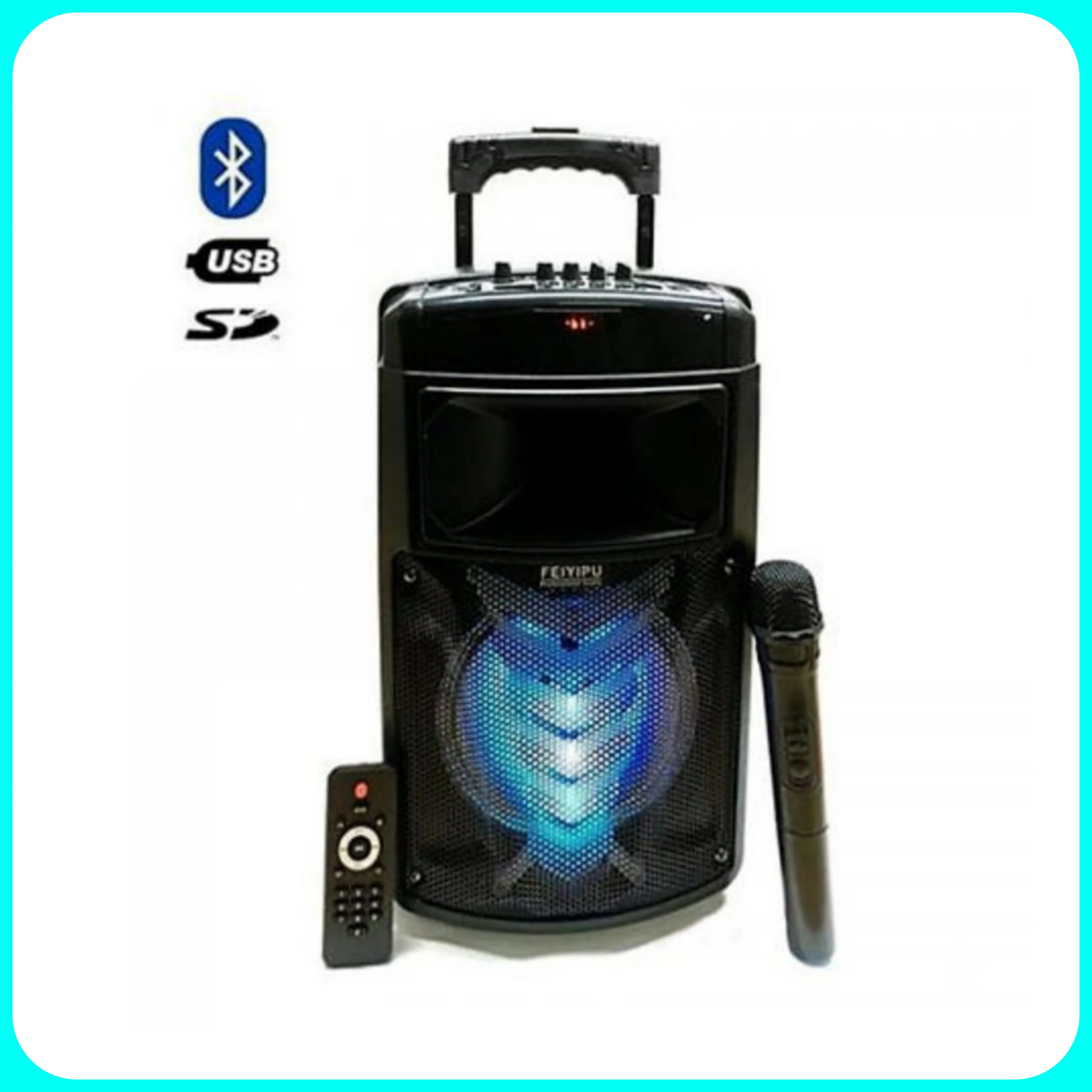 Cassa Amplificata 2000w, Ricaricabile, Maniglia, Bluetooth, Radio, SD/USB, Aux - Image 2