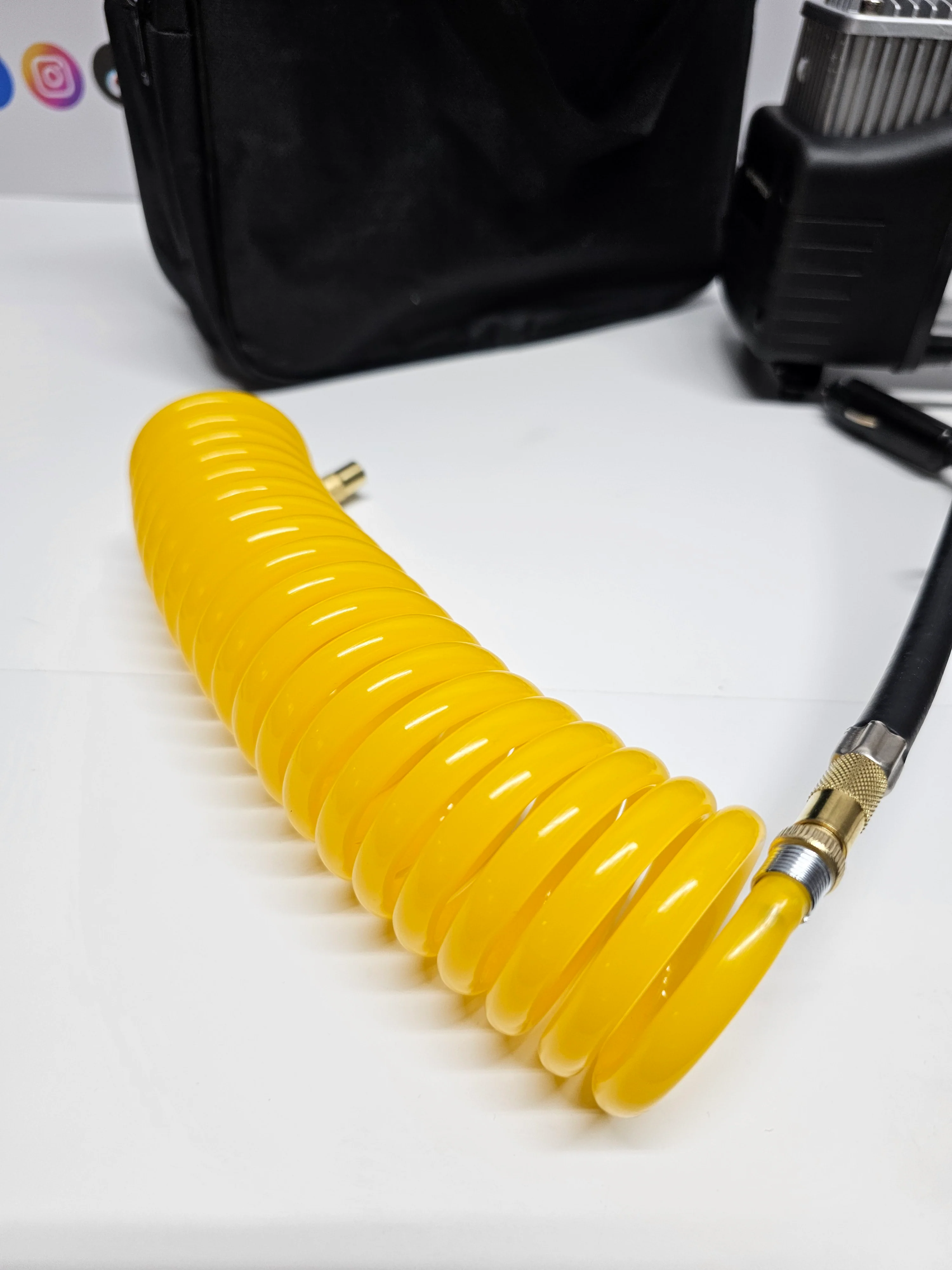 Compressore ad Aria Portatile, Auto, Bici, Moto, Manometro, Doppio Pistone con Manometro, 85L/min, Borsa - Image 7