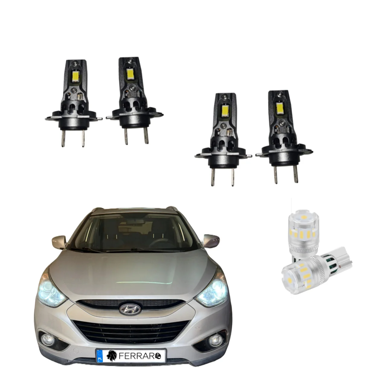 Conversione Fari Full Led, IX35, Led H7 + Led H7 + T10