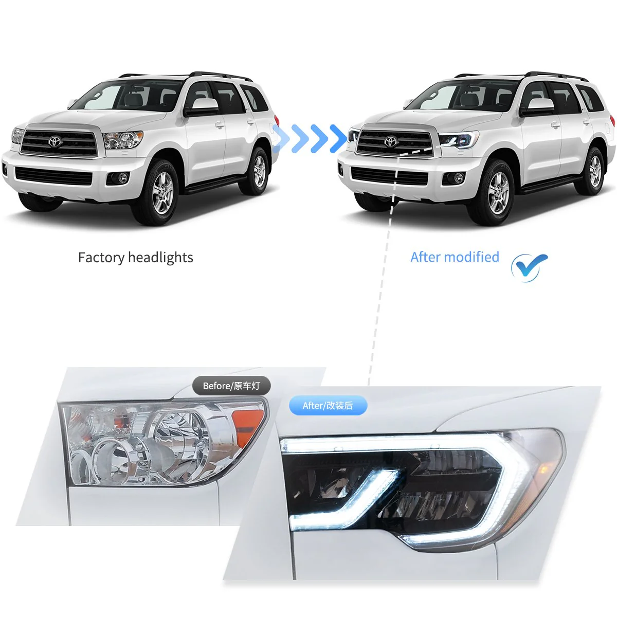 (PRENOTA) Fanali Anteriore Completo per Toyota Tundra (2007-2013) a LED - Image 4