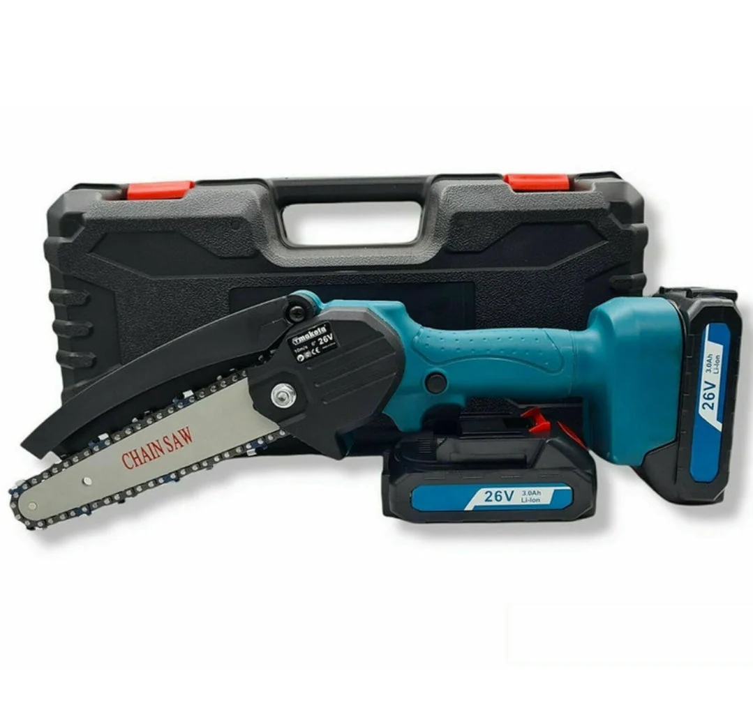 Kit 2 in 1 Mini Motosega Elettrica e Forbici Cesoia Potatura, 4 Batterie, Doppia Valigetta e Completa di Accessori - Image 4
