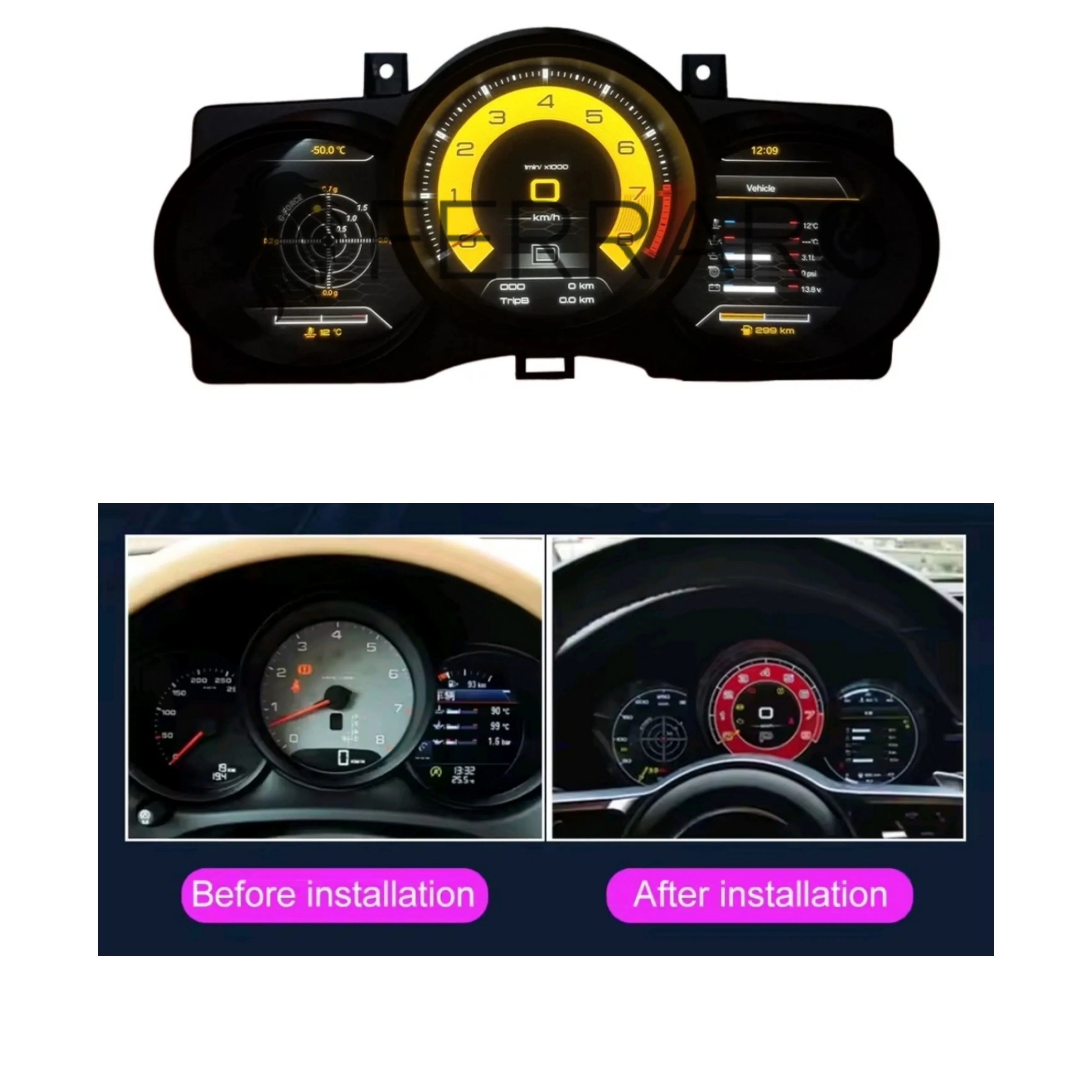 (PRENOTA) Virtual Cockpit 12.3" per Porsche Macan (2014-2018), HD Ultra, CarPlay e Android Auto - Image 2