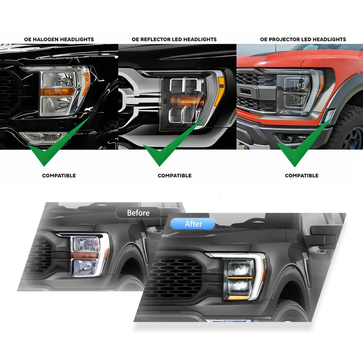 (PRENOTA) Fanali Anteriore Completo per Ford F150 14ª Serie (2021-2023) a LED - Image 2