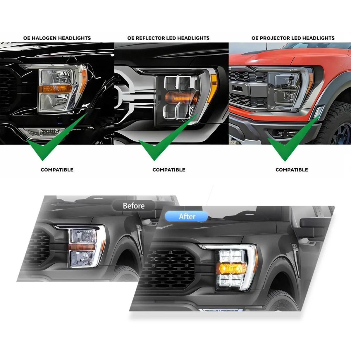 (PRENOTA) Fanali Anteriore Completo per Ford F150 14ª Serie (2021-2023) a LED - Image 2