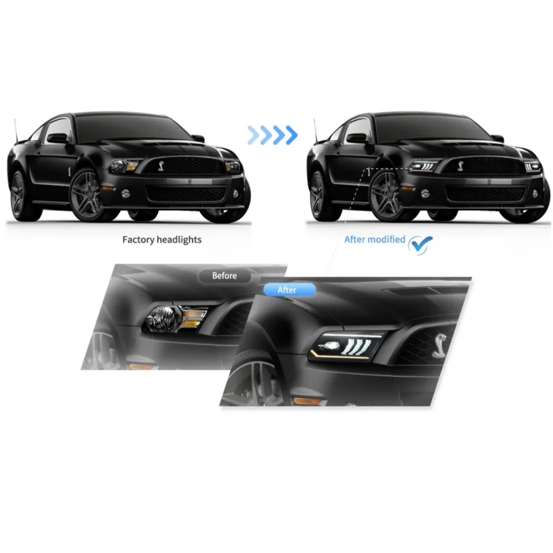 (PRENOTA) Fanali Anteriore Completo per Ford Mustang 5ª Serie (2005-2009) a LED - Image 5