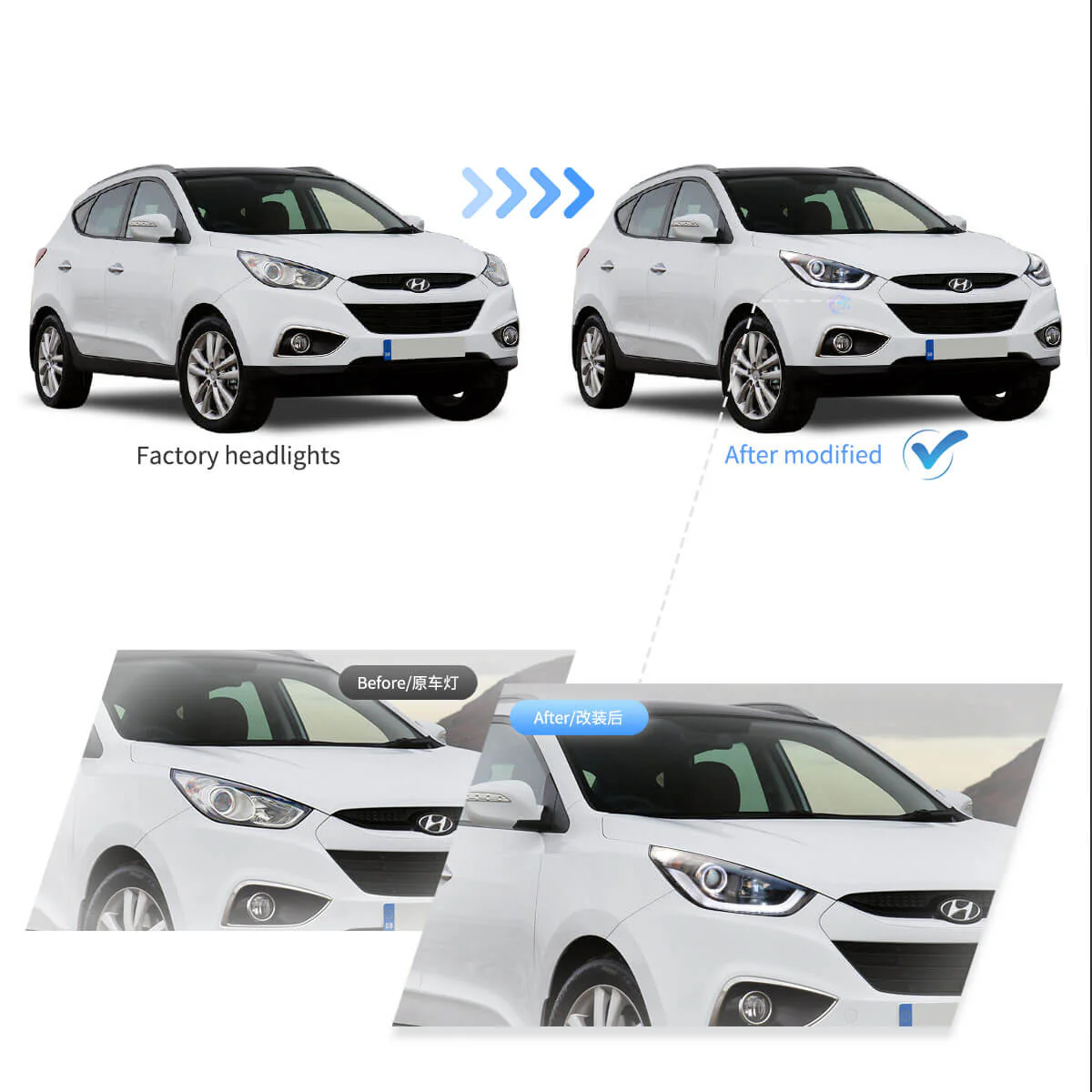 (PRENOTA) Fanali Anteriore Completo per Hyundai IX35 (2009-2015) a LED - Image 3