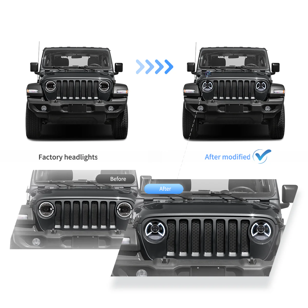 (PRENOTA) Fanali  Anteriore Completo per Jeep Wrangler JL 4ª Serie (2017-2025) a LED - Image 4