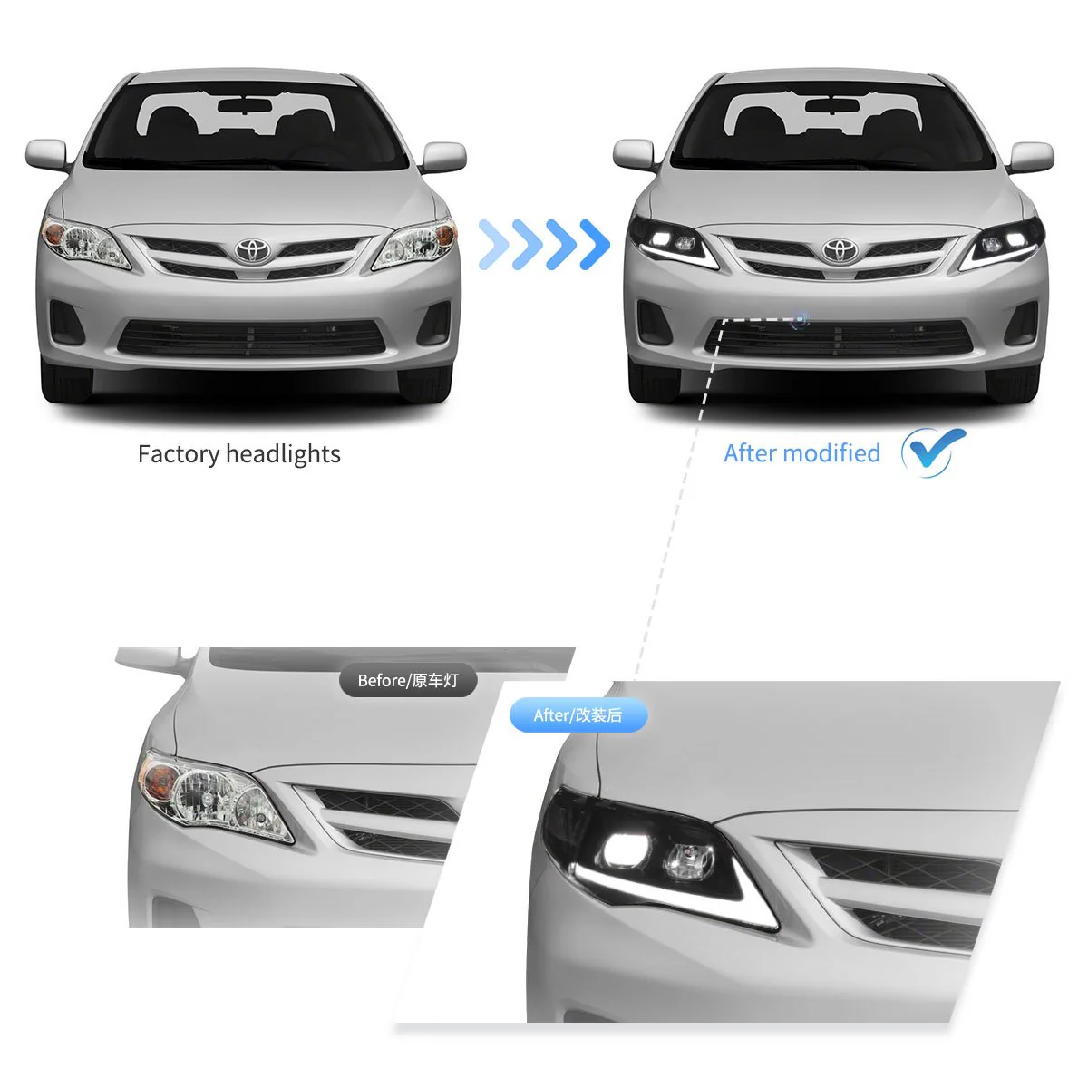 (PRENOTA) Fanali Anteriore Completo per Toyota Corolla (2011-2013) a LED - Image 6