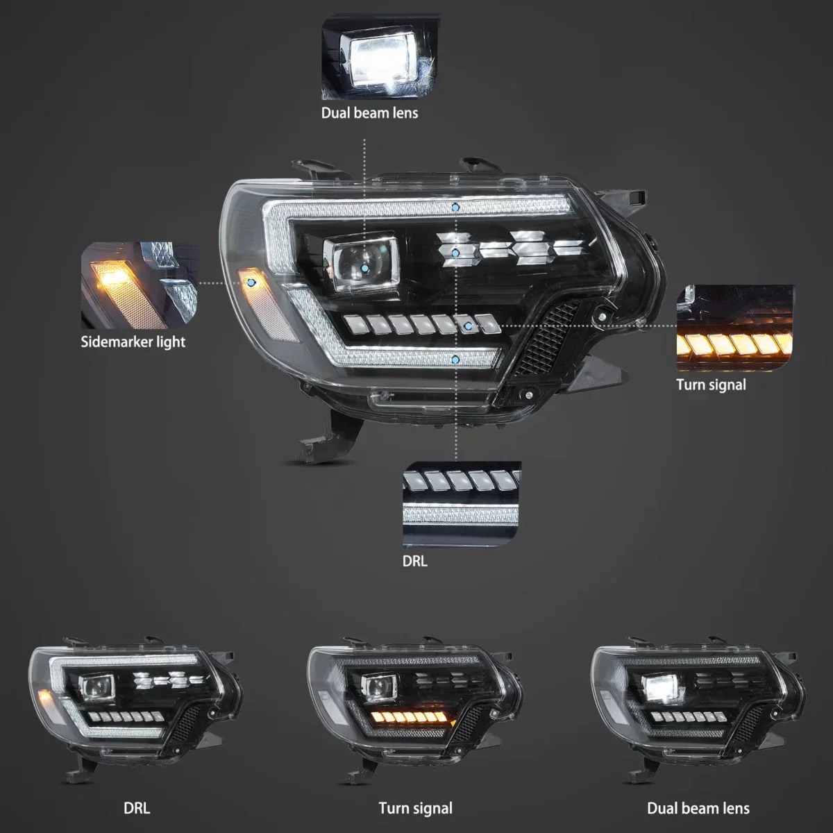 (PRENOTA) Fanali Anteriore Completo per Toyota Tacoma (2012-2015) a LED - Image 3