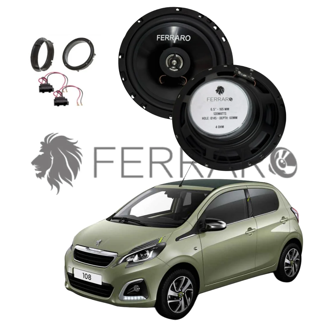 FerraroStore Kit 2 Altoparlanti, ASC-652PC, Anteriori, Peugeot 108 dal 2014>