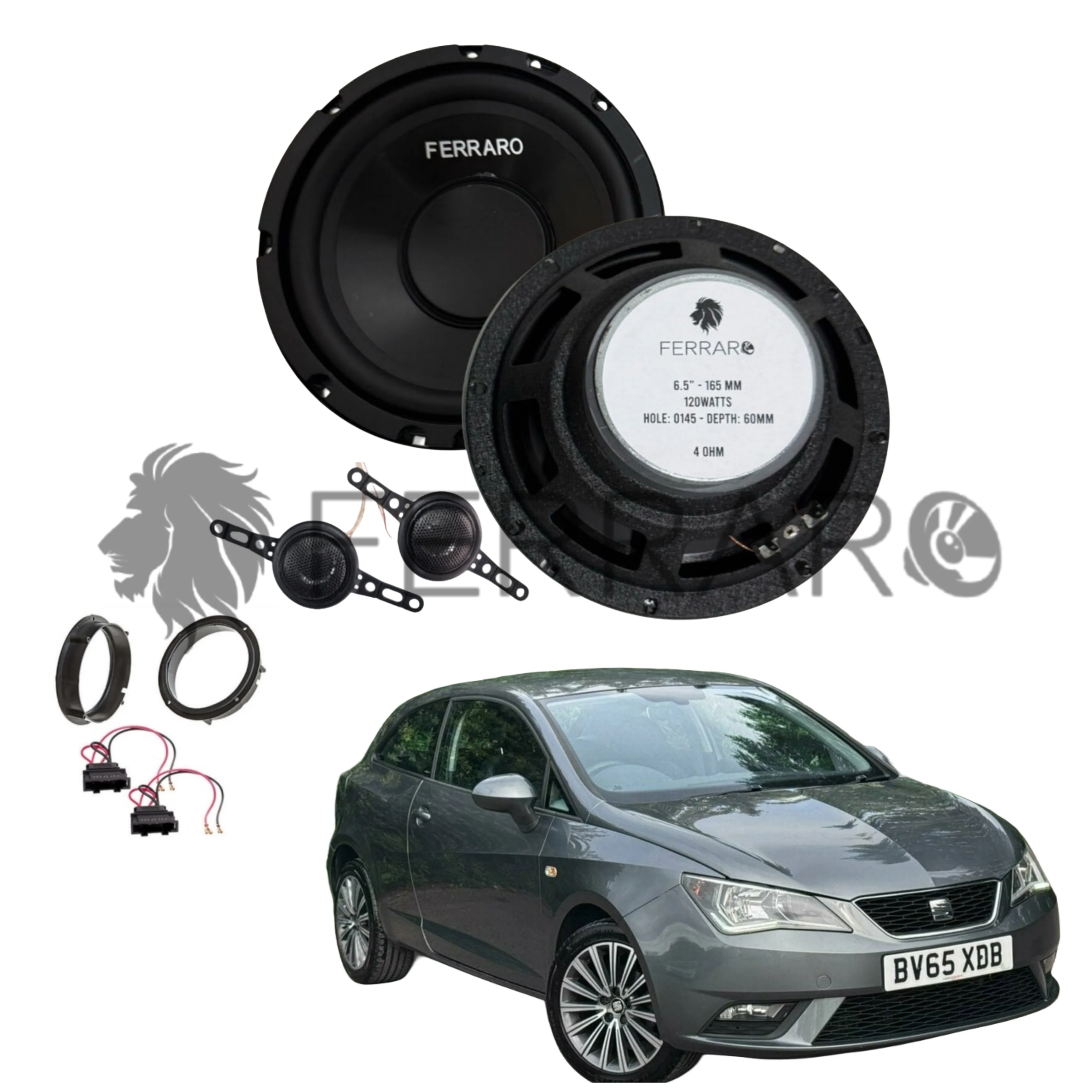 FerraroStore Kit 2 Altoparlanti, ASK-165.2, Ant o Post, Seat Ibiza 6J, IV (2012-2018)