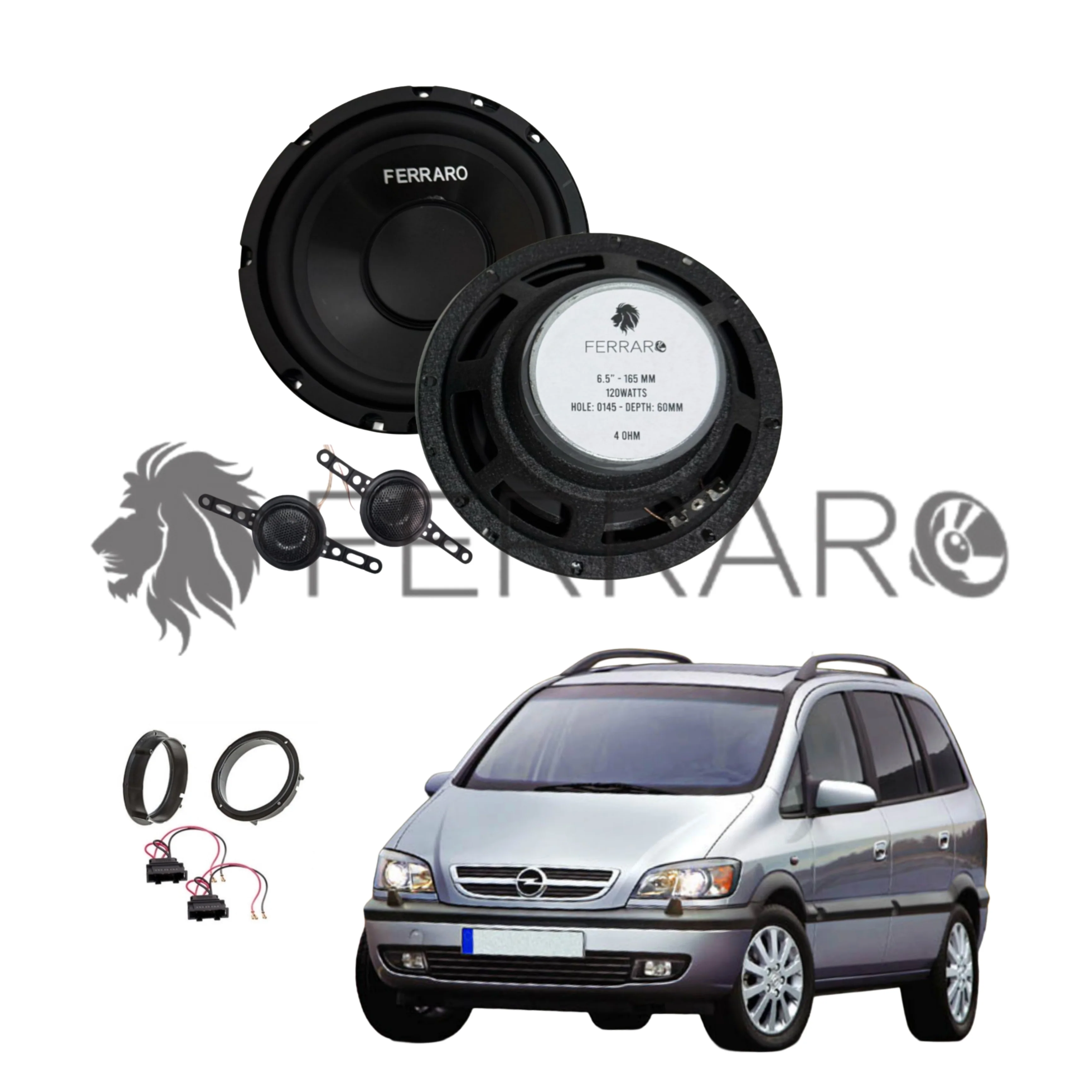 FerraroStore Kit 2 Altoparlanti, ASK-165.2, Anteriore, Opel Zafira A (1999-2005)