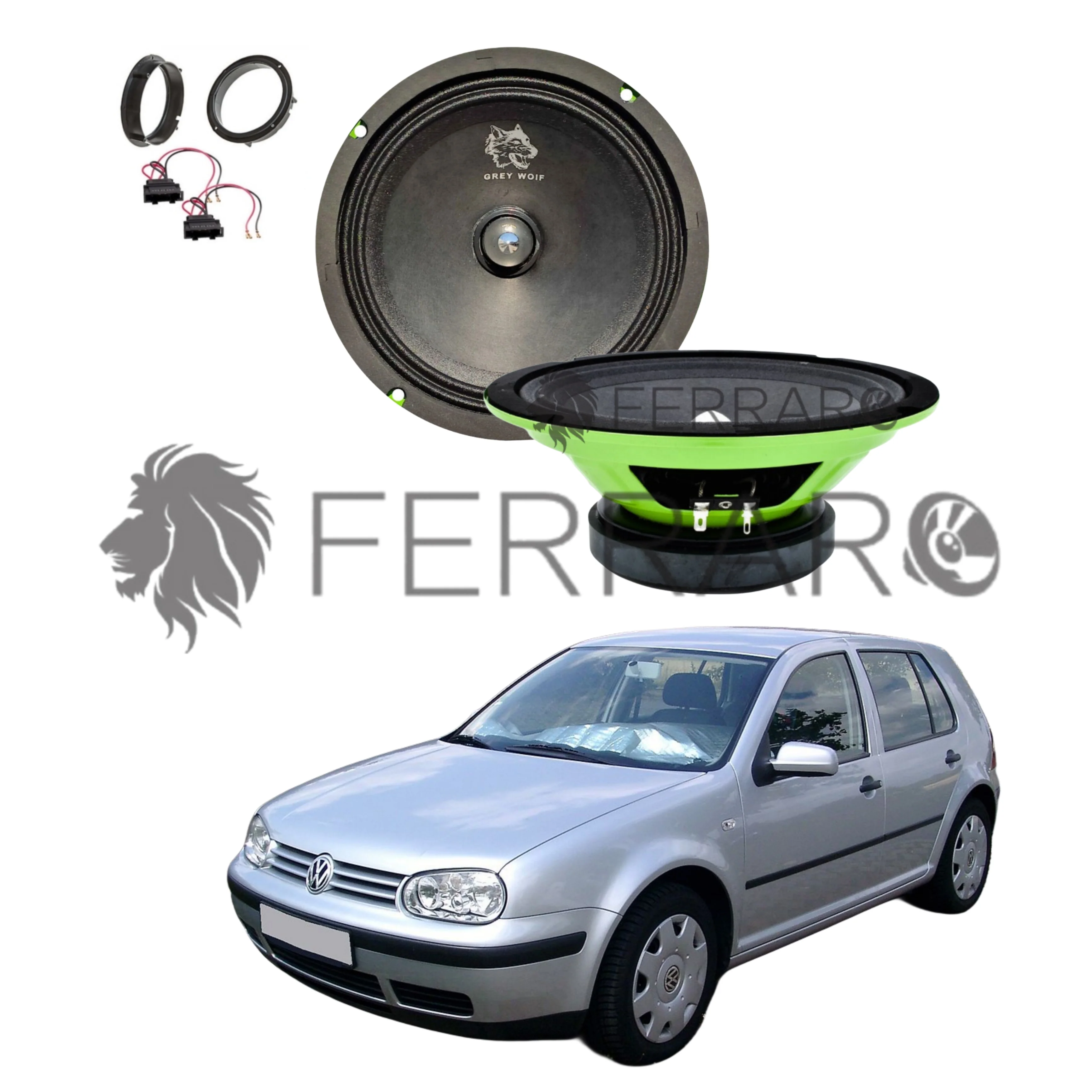 FerraroStore Kit 2 Altoparlanti, PV165.3, Ant o Post,VW Golf 4ª Serie dal 1997>