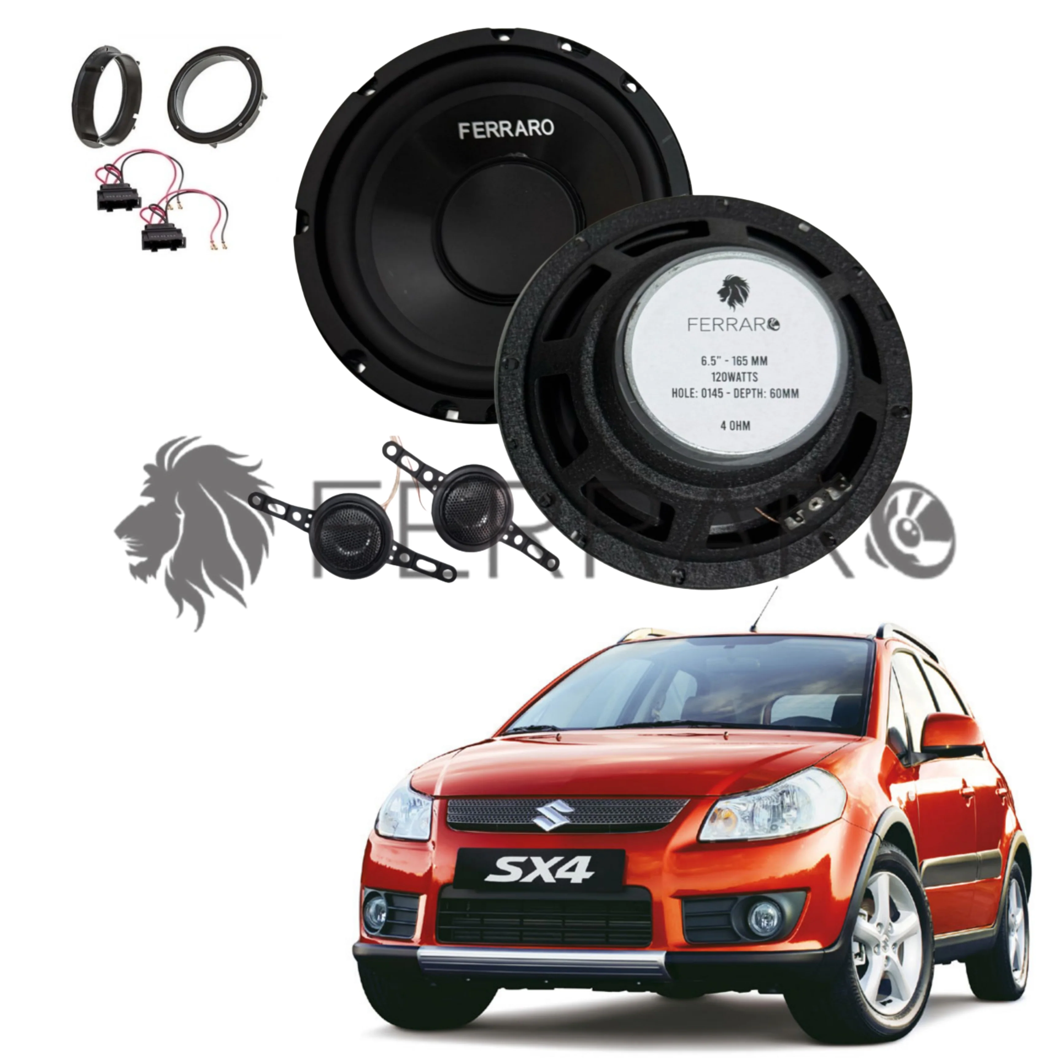 FerraroStore Kit 4 Altoparlanti, ASK-165.2, Ant o Post, Suzuki SX4, S-Cross (Dal 2006 in Poi)