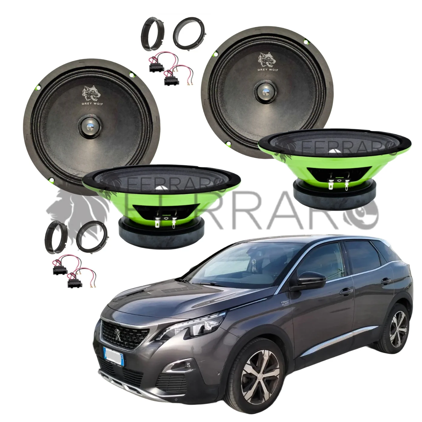 FerraroStore Kit 4 Altoparlanti, PV165.3, Ant/Post, Peugeot 3008 2ª (2016-2024)