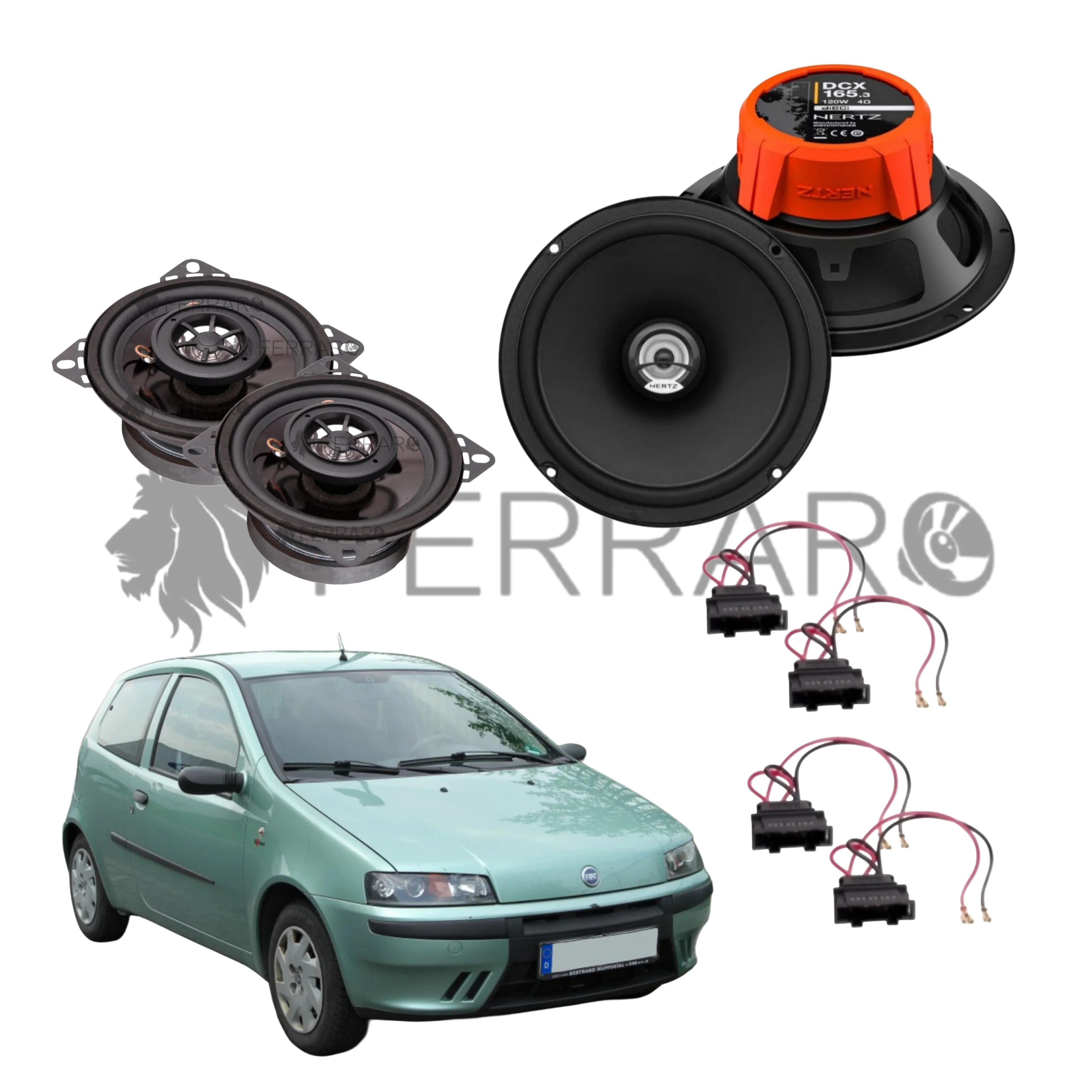 FerraroStore Kit 4 Casse, DCX 165.3, ASC-452.PC, Ant/Post, Fiat Punto 188