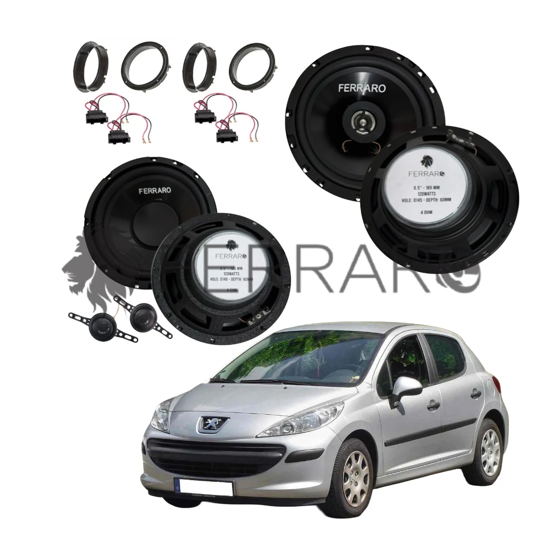 FerraroStore Kit 6 Altoparlanti, ASK-165.2, ASC-652PC, Ant/Post, Peugeot 207 dal 2006>