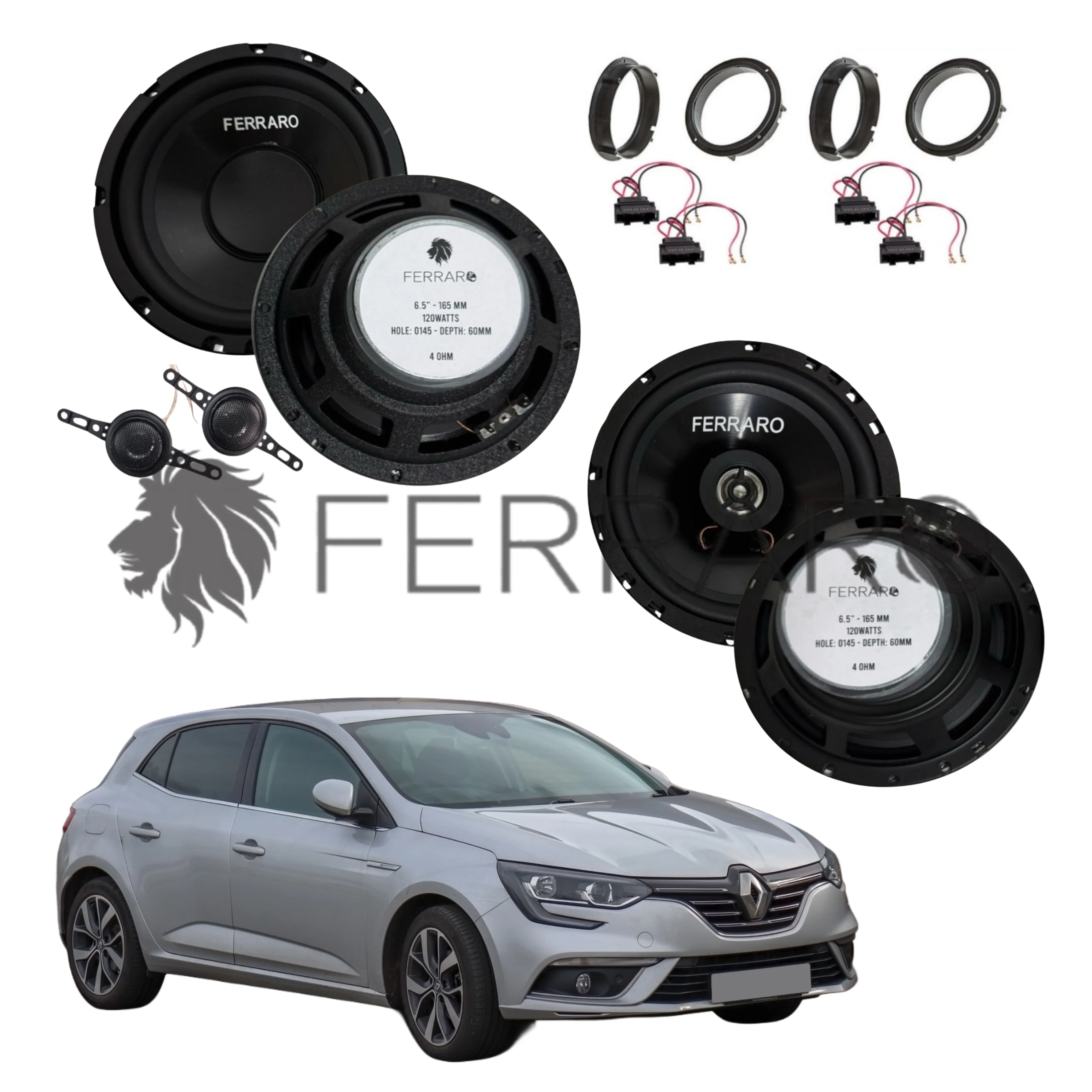 FerraroStore Kit 6 Altoparlanti, ASK-165.2, ASC-652PC, Ant/Post, Renault Megane IV, 4ª Serie (2017 in Poi)