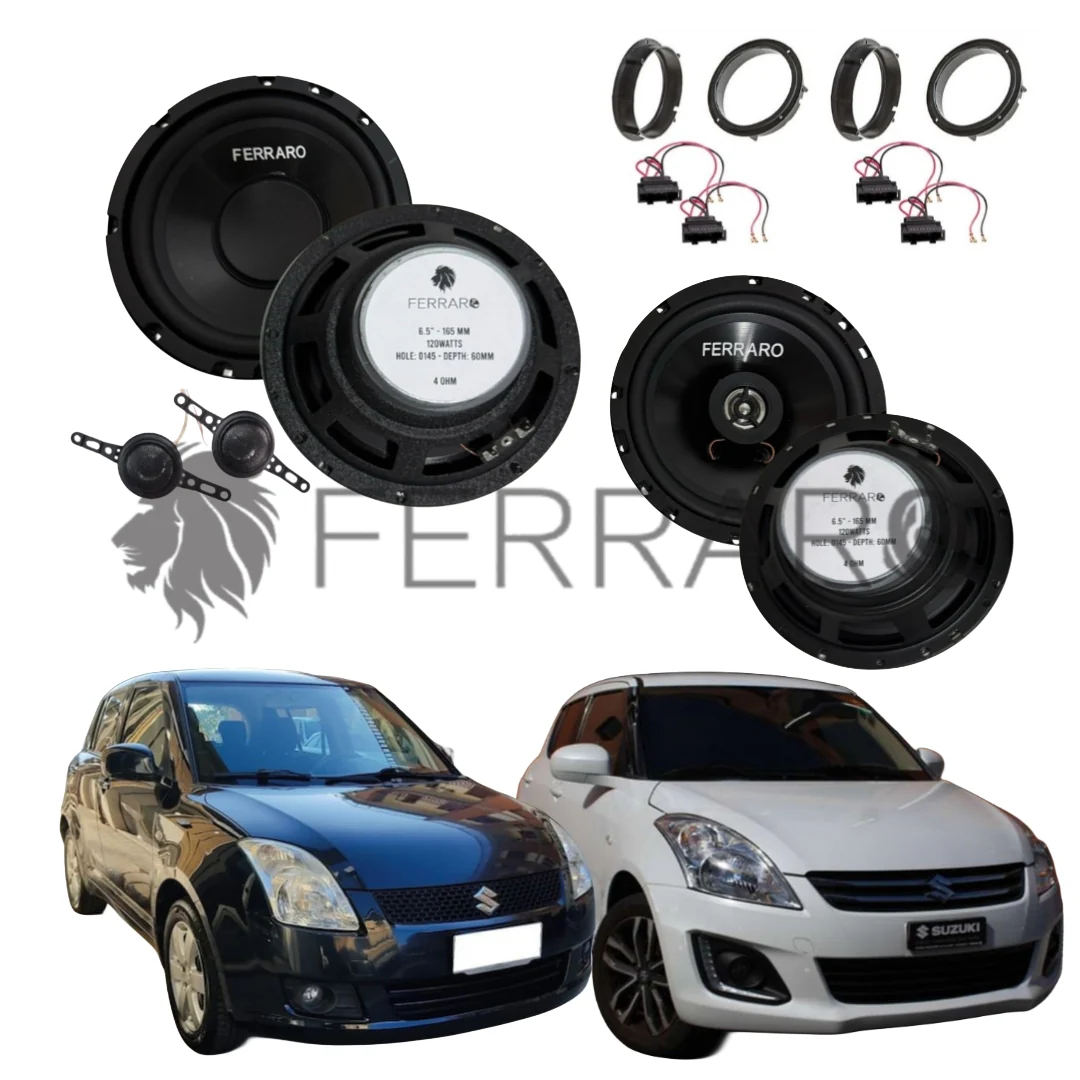 FerraroStore Kit 6 Altoparlanti, ASK-165.2, ASC-652PC, Ant/Post, Suzuki Swift IV, V (2003-2017)