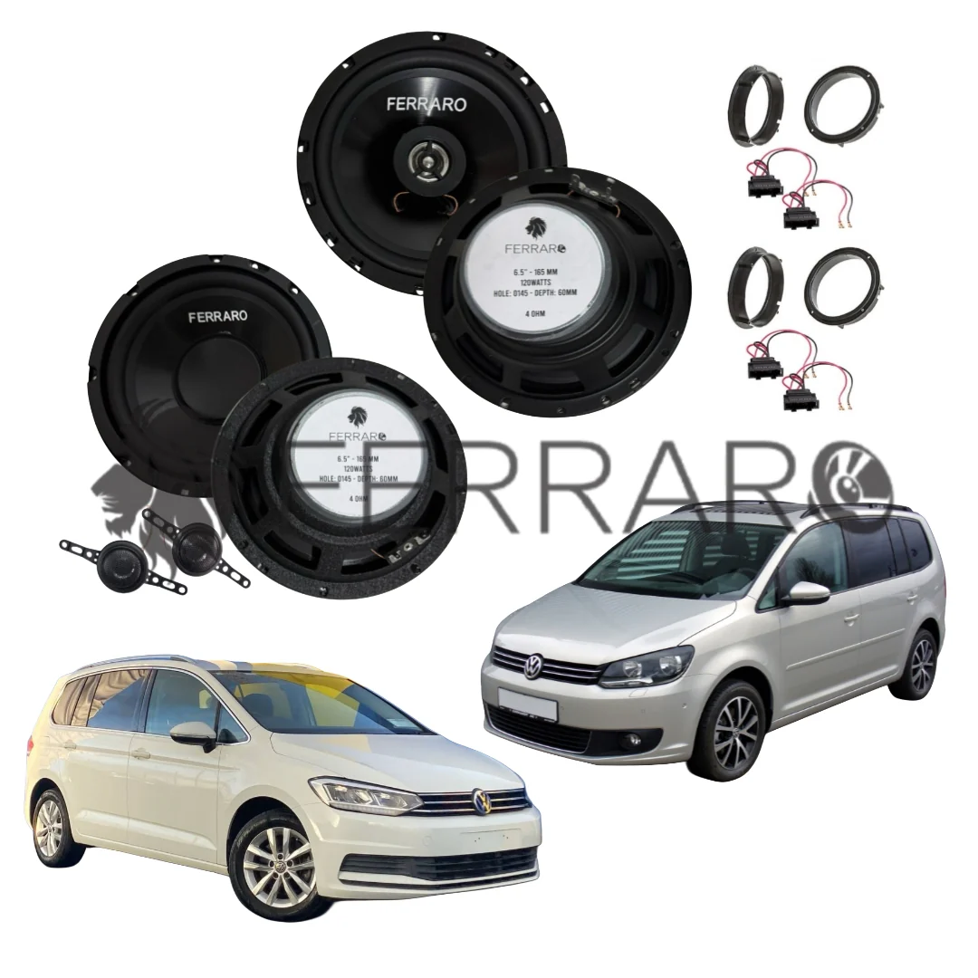 FerraroStore Kit 6 Altoparlanti, ASK-165.2, ASC-652PC, Ant/Post, VW Touran 1ª e 2ª Serie (2003-2024)