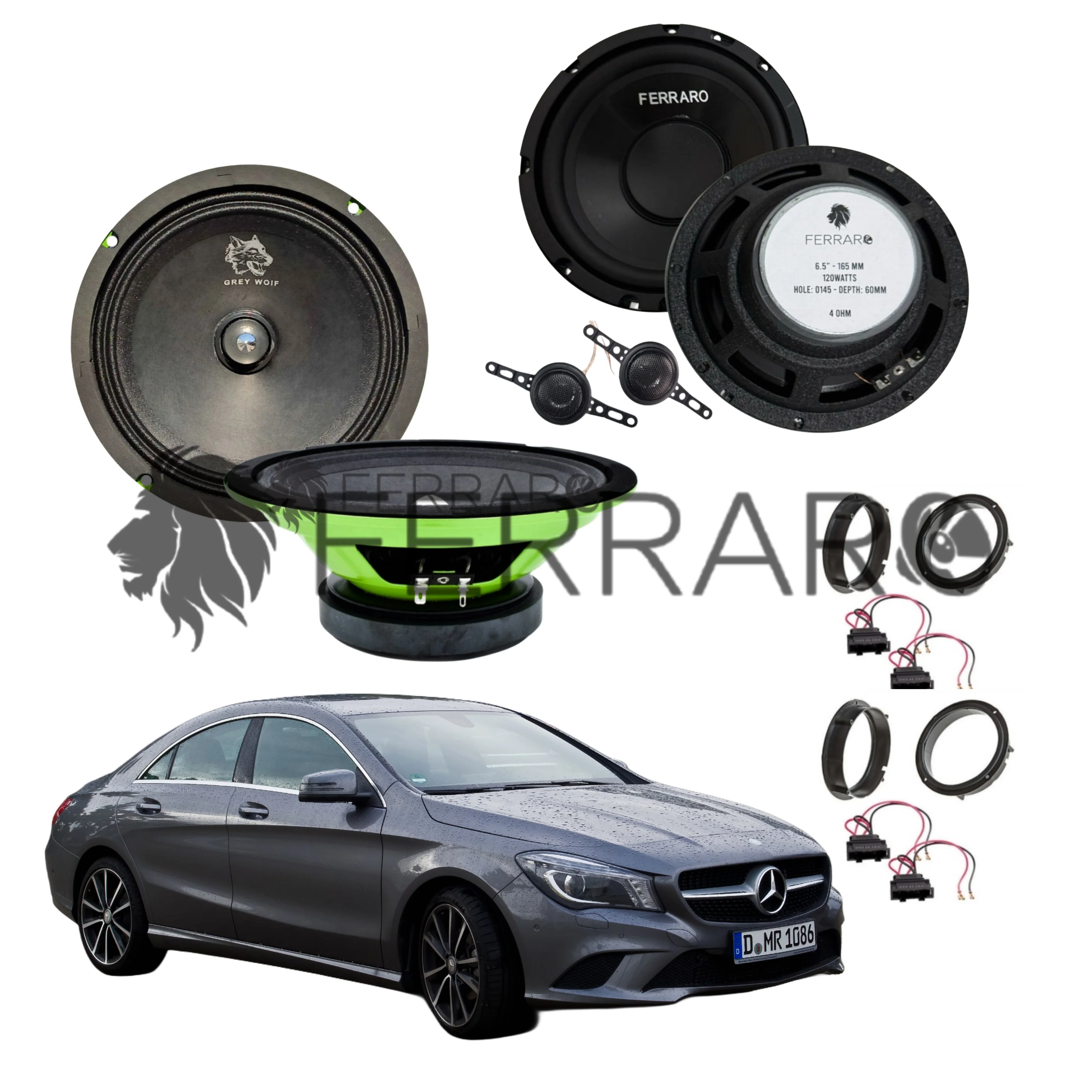 FerraroStore Kit 6 Altoparlanti, PV165.3, ASK-165.2, Ant/Post, Mercedes CLA, C177, X177