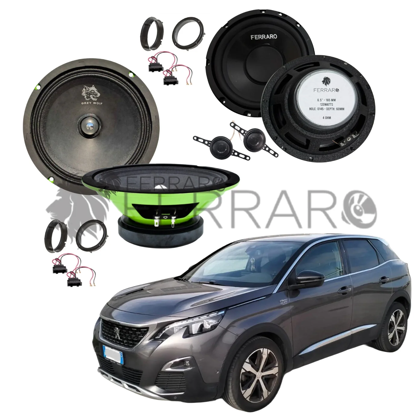 FerraroStore Kit 6 Altoparlanti, PV165.3, ASK-165.2, Ant/Post, Peugeot 3008 2ª (2016-2024)