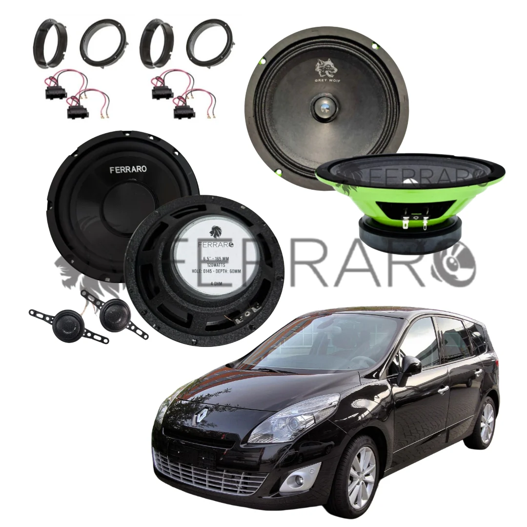 FerraroStore Kit 6 Altoparlanti, PV165.3, ASK-165.2, Ant/Post, Renault Scenic III, 3ª Serie (2009-2016)