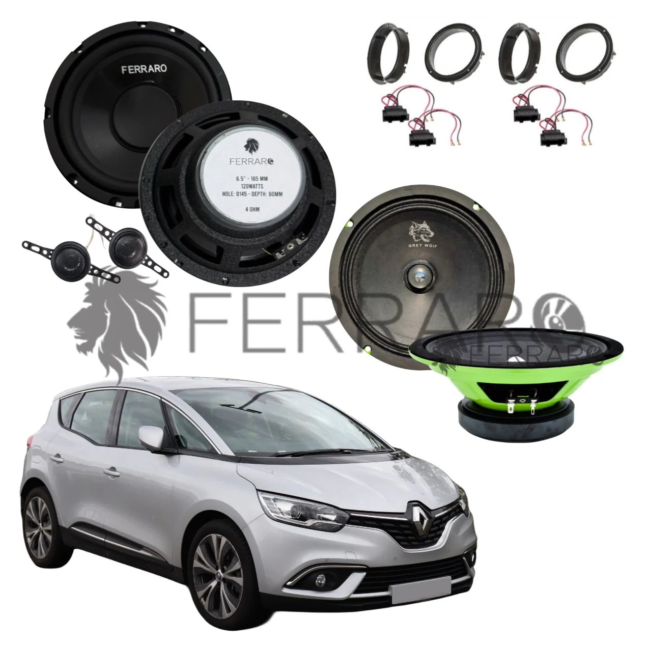 FerraroStore Kit 6 Altoparlanti, PV165.3, ASK-165.2, Ant/Post, Renault Scenic IV, 4ª Serie (Dal 2016>)
