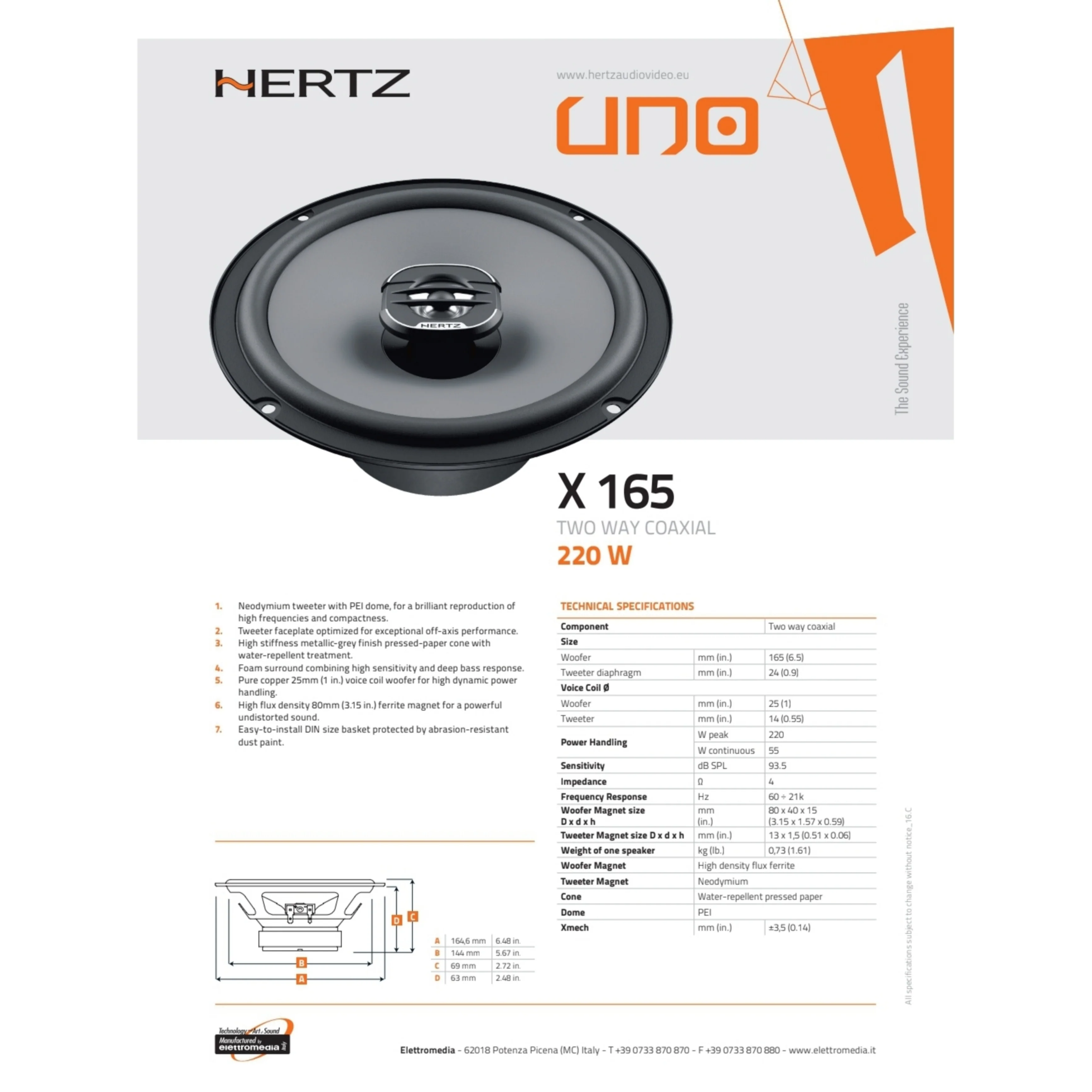 Hertz Kit 2 Casse | X 165 | Ant o Post | VW Golf 7ª Serie dal 2013> - Image 3