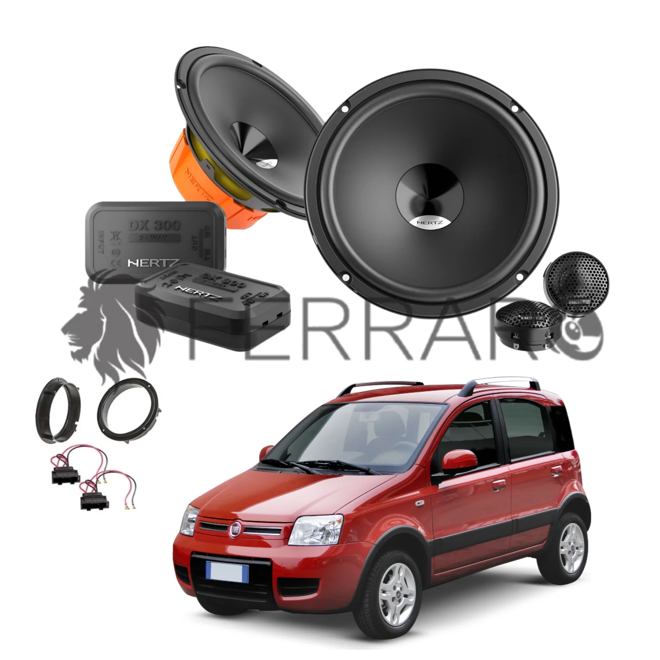 Hertz Kit 4 Casse, DSK 165.3, Ant o Post, Fiat Panda 2ª Serie 169 (2003-2013)