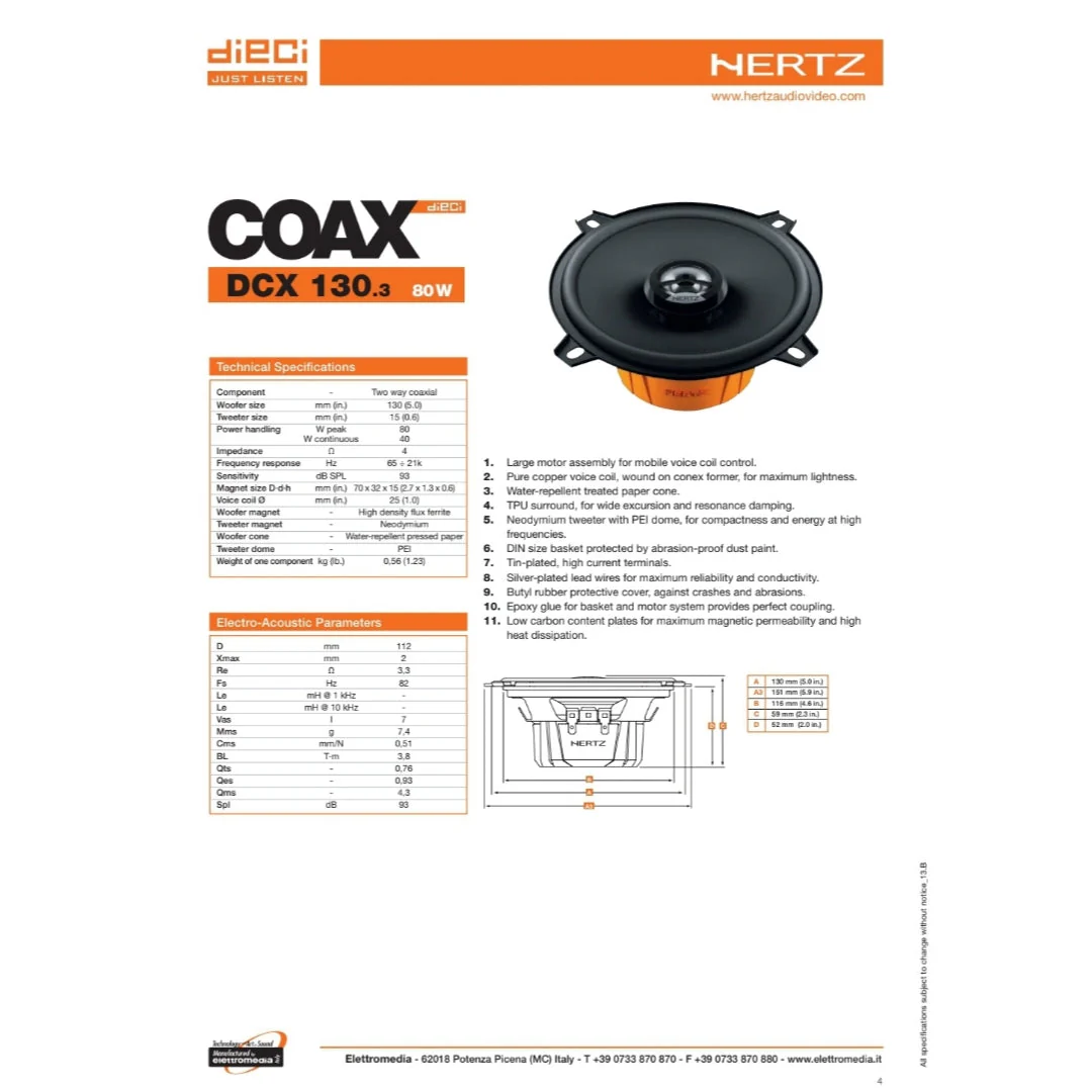 Hertz Kit 6 Casse | DSK 165.3 | DCX 130.3 | Ant/Post | Renault Clio 4ª Serie dal 2012> - Image 4