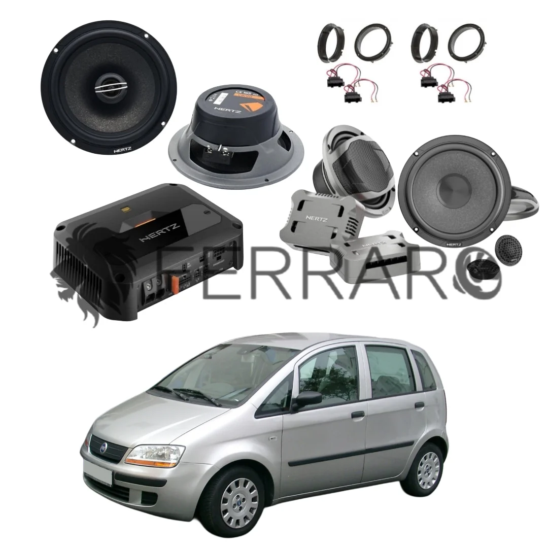 Hertz Sound Amplificatore CP 4.800 4 Canali 4x190w, CK 165, CX 165, Set Cavi, per Fiat Idea