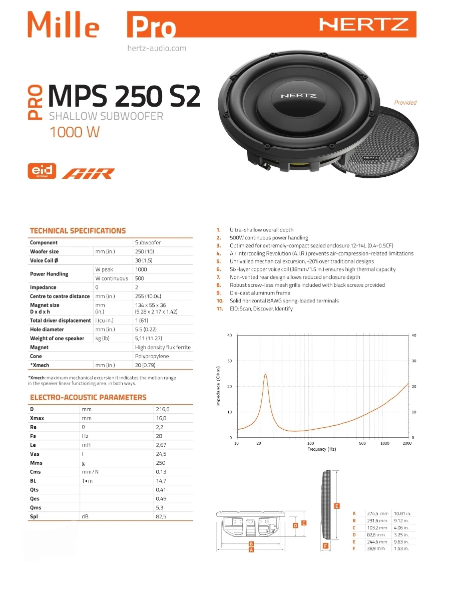Hertz Subwoofer, MPS 250 S2 - Image 5