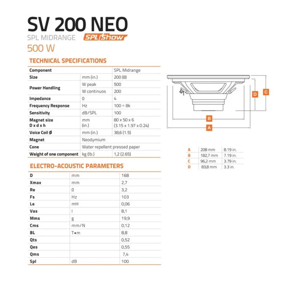 Hertz SV 200 NEO, 200mm, 500w - Image 2