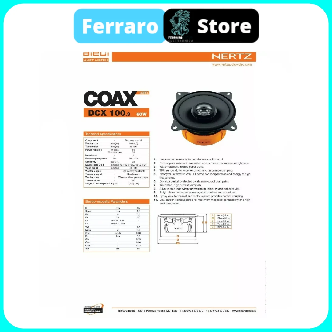 Kit 2 Casse per Citroen C1 Cruscotto [2004-2014] - Altoparlanti, Hertz Dieci, Anteriori - Image 7