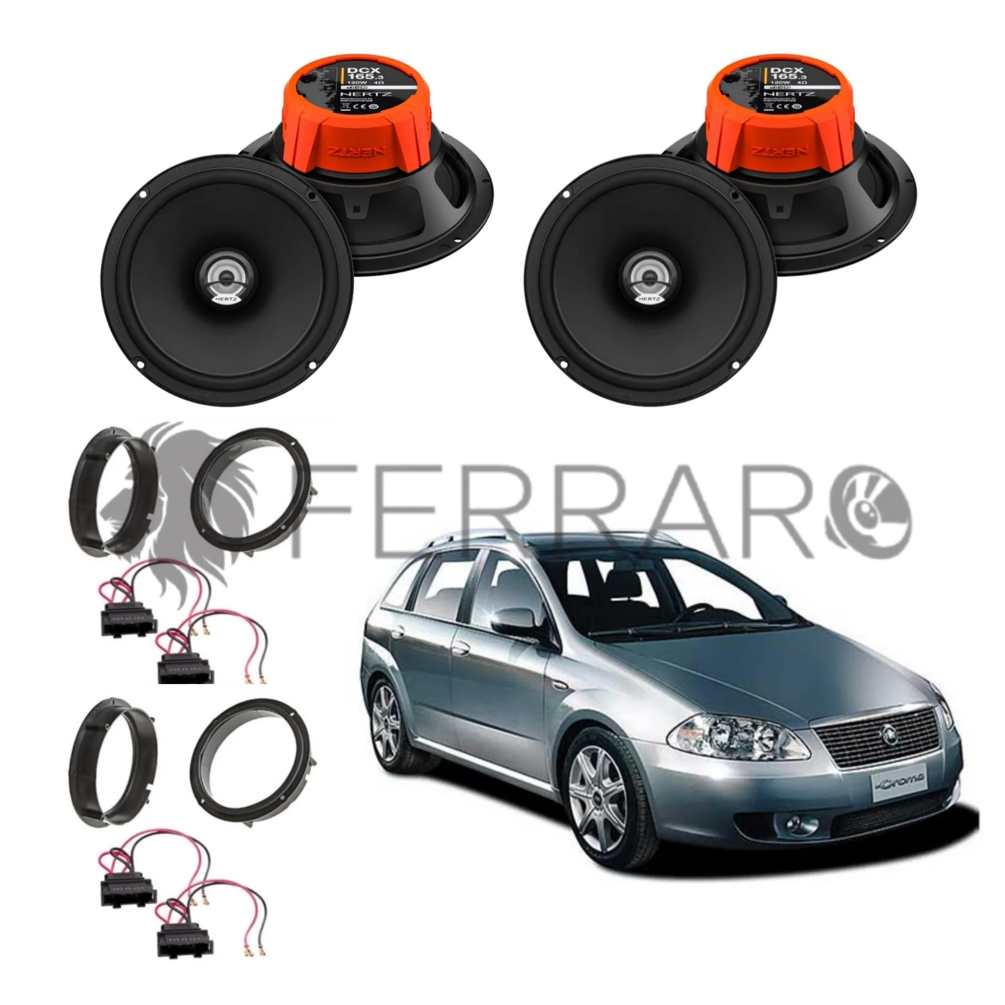 Hertz Kit 4 Casse | DCX 165.3 | Ant/Post | Fiat Croma