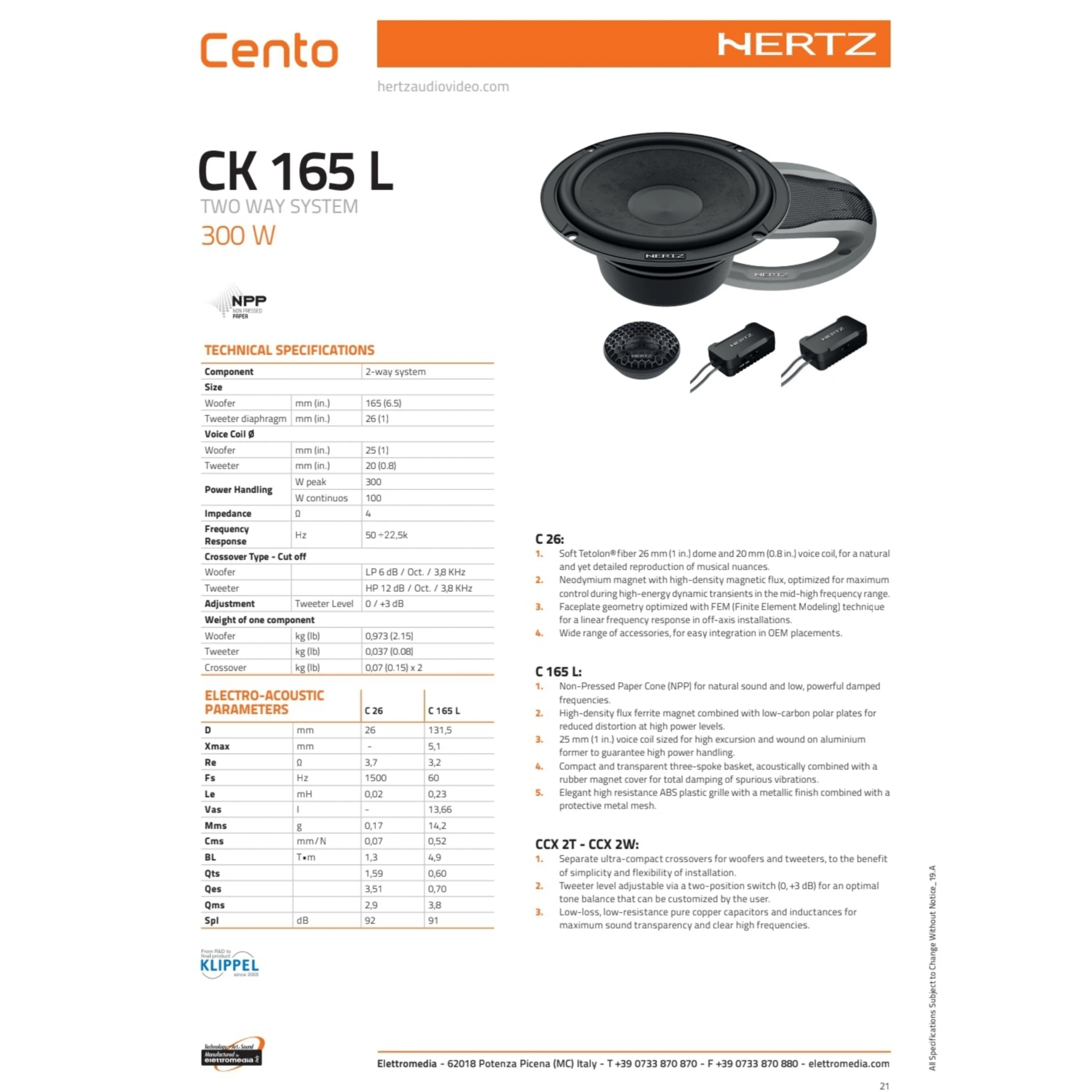 Hertz Kit 4 Casse | CK 165L | Anteriori | Fiat Grande Punto - Image 2