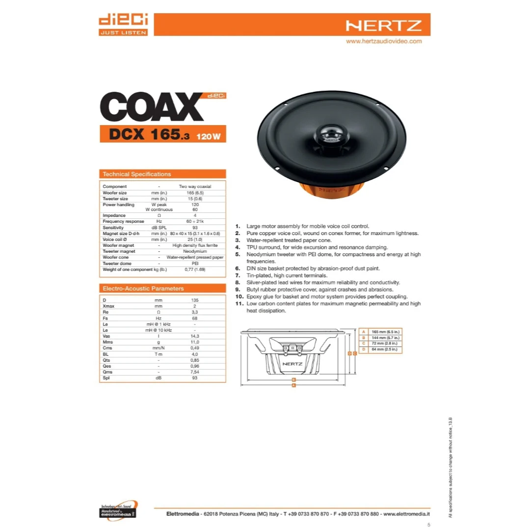 Hertz Kit 4 Casse, DCX 165.3, DCX 100.3, Ant/Post, Alfa Romeo Mito - Image 4