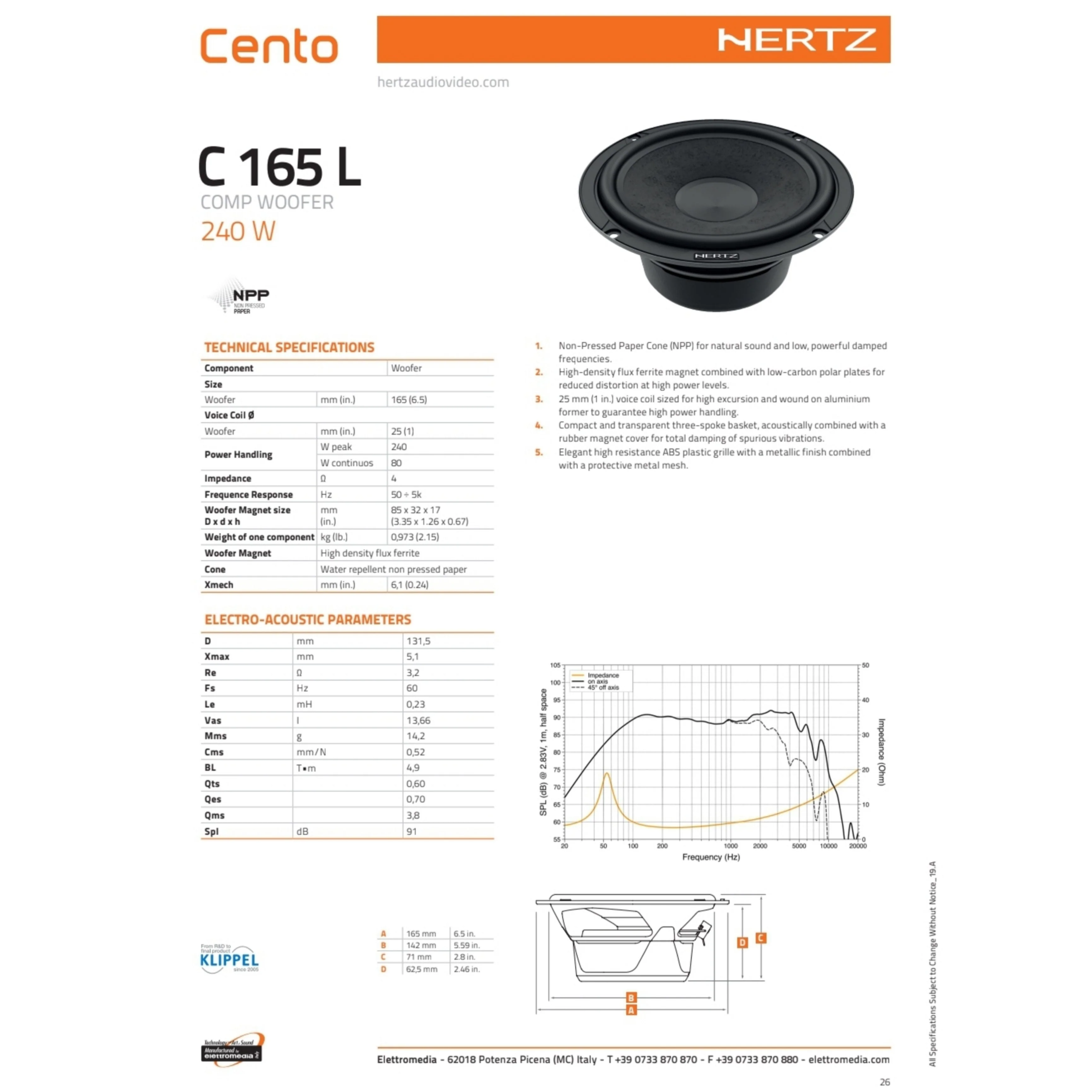 Hertz Kit 4 Casse, C 165L, CX 165, Ant/Post, Lancia Delta dal 2008> - Image 5