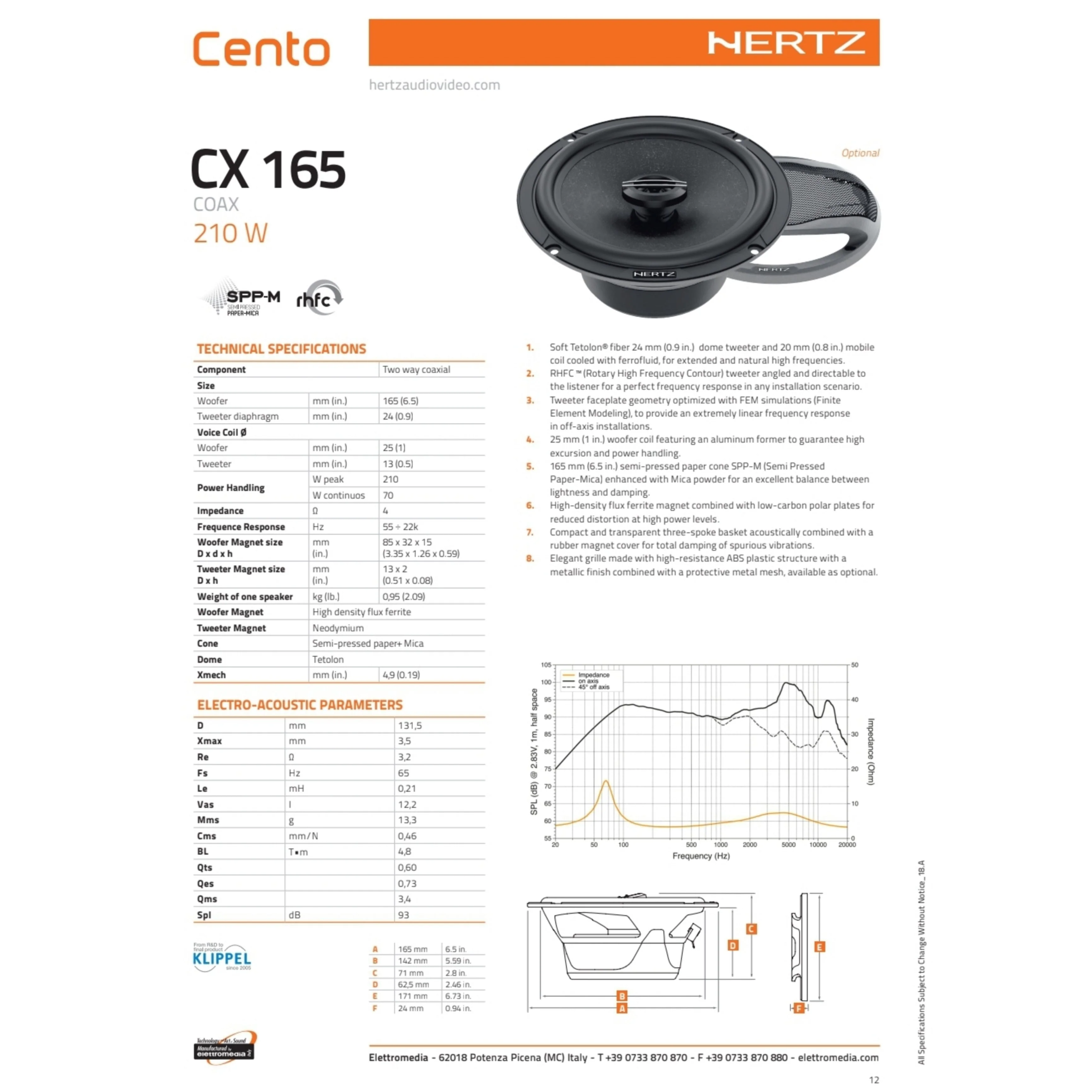 Hertz Kit 6 Casse | CK 165 | CX 165 | Ant/Post | Lancia Musa 2003-2011 - Image 5