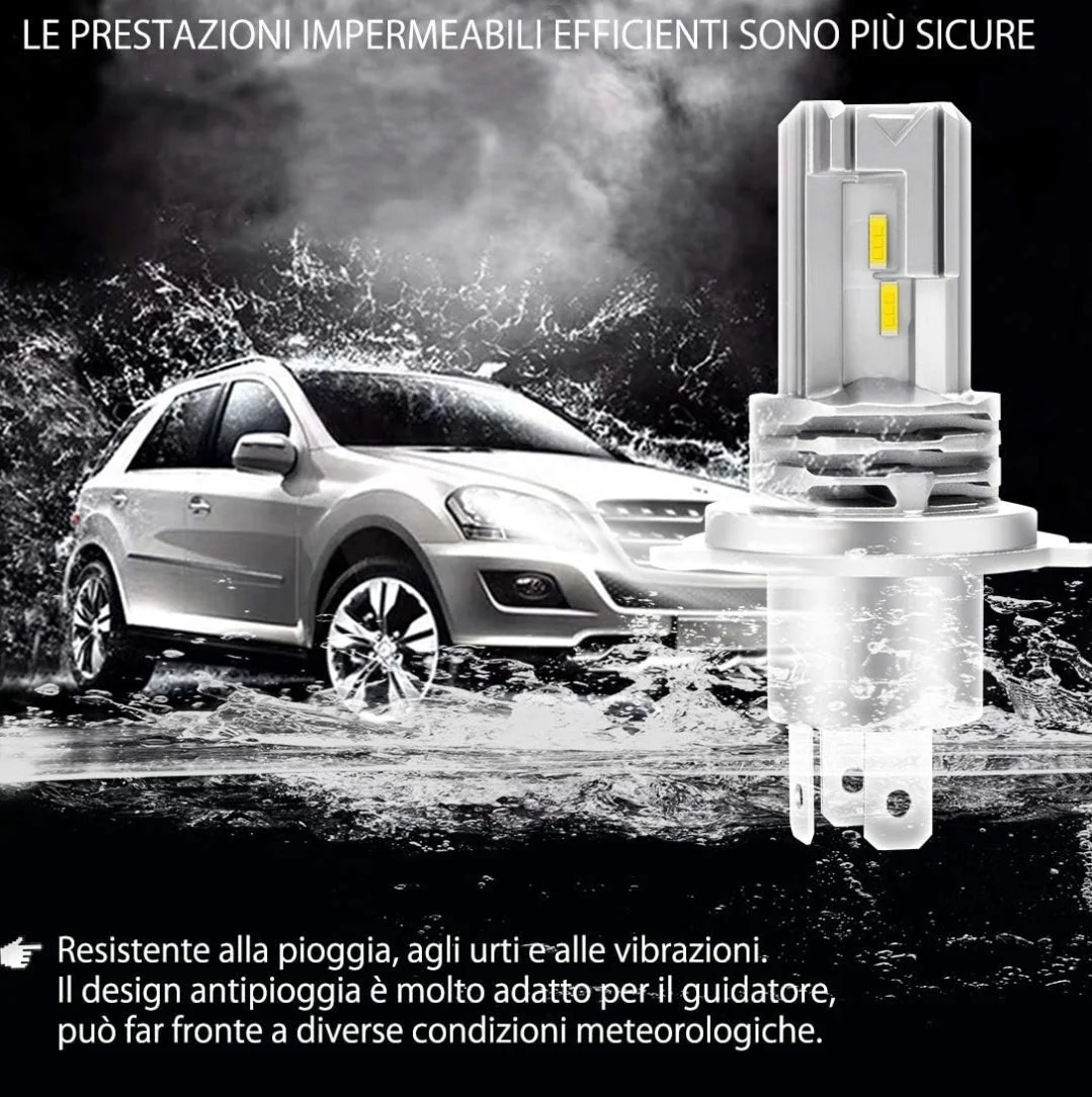 Lampadine Led H4 per Fiat Grande Punto - 15000 Lumen, Anabbaglianti, Abbaglianti, Lampadine Led Bianco. - Image 4