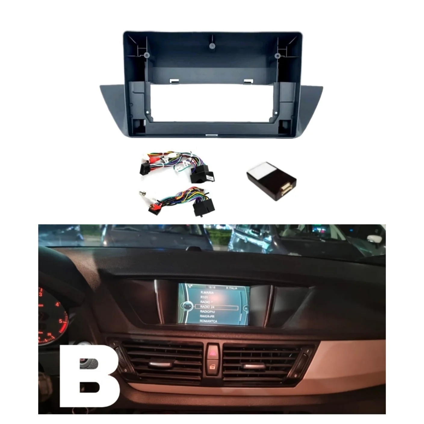 Kit Montaggio Autoradio 10.1"Pollici BMW X1 E84 (2009-2015) Mascherina, Cablaggio Autoradio Android - Image 3