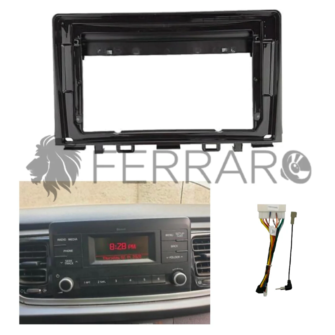 Kit Montaggio Autoradio 9"Pollici Kia Rio UB (2015-2017) Mascherina, Cablaggio per Autoradio Android