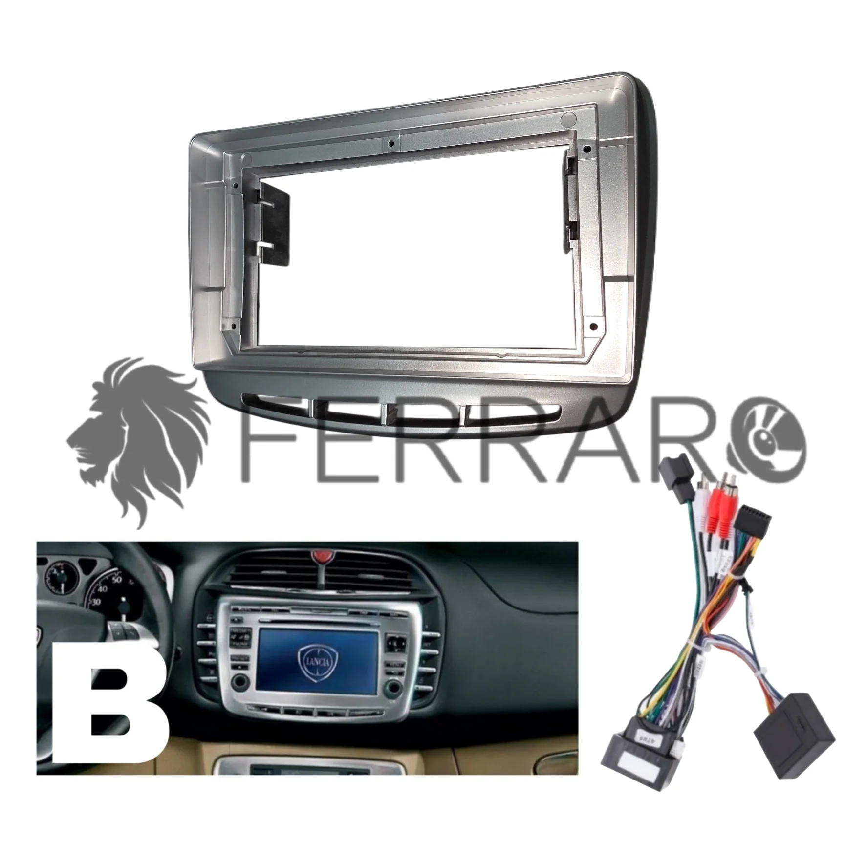 Kit Montaggio Autoradio 9"Pollici Lancia Delta (2008-2014), Mascherina, Cablaggio per Autoradio Android - Image 2