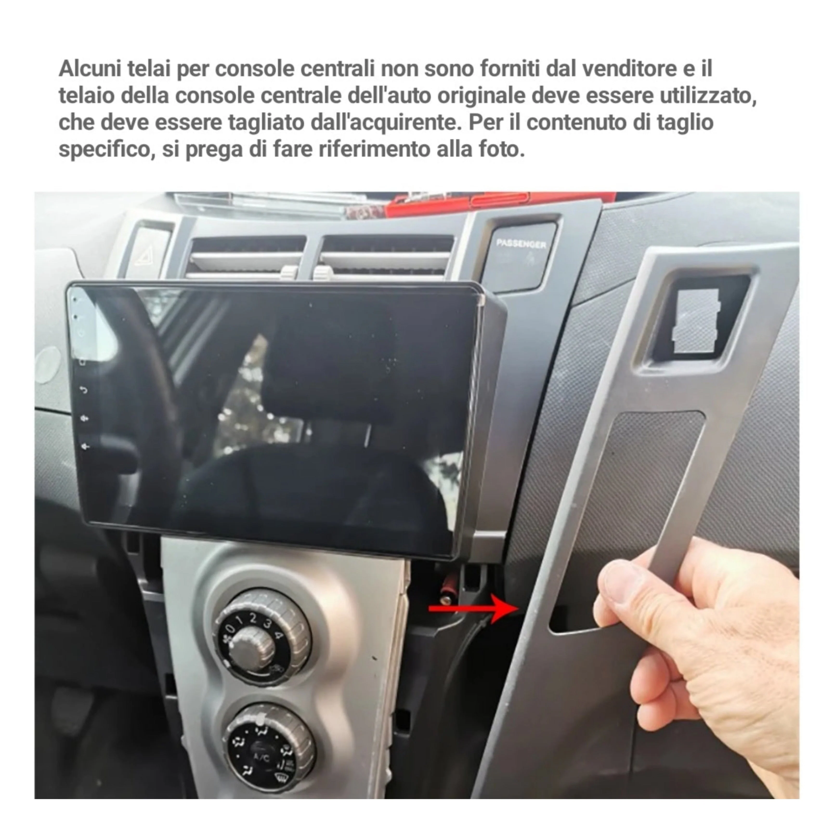 Kit Montaggio Autoradio 9"Pollici Toyota Yaris XP90 (2005-2011), Mascherina, Cablaggio per Autoradio Android - Image 3