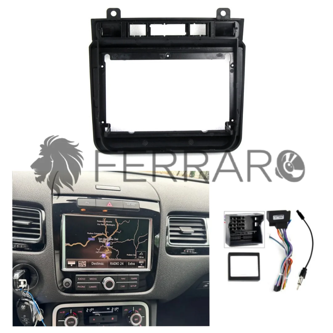 (PRENOTA) Kit Montaggio Autoradio 9"Pollici Volkswagen Touareg 7P (2010-2018) Mascherina, Cablaggio Autoradio Android