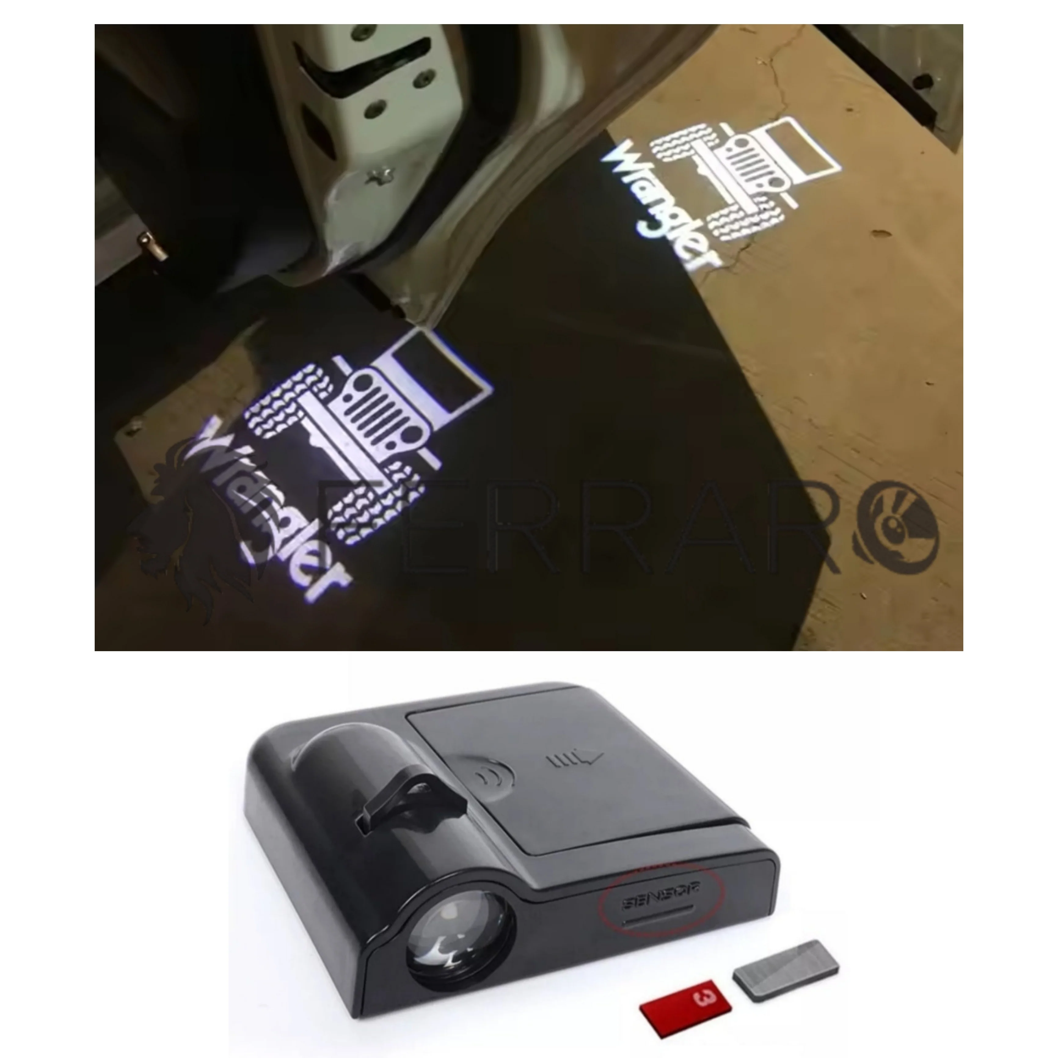 Luce Cortesia Jeep Wrangler  | Universale | Adesivo | Batteria (NO INCL.)