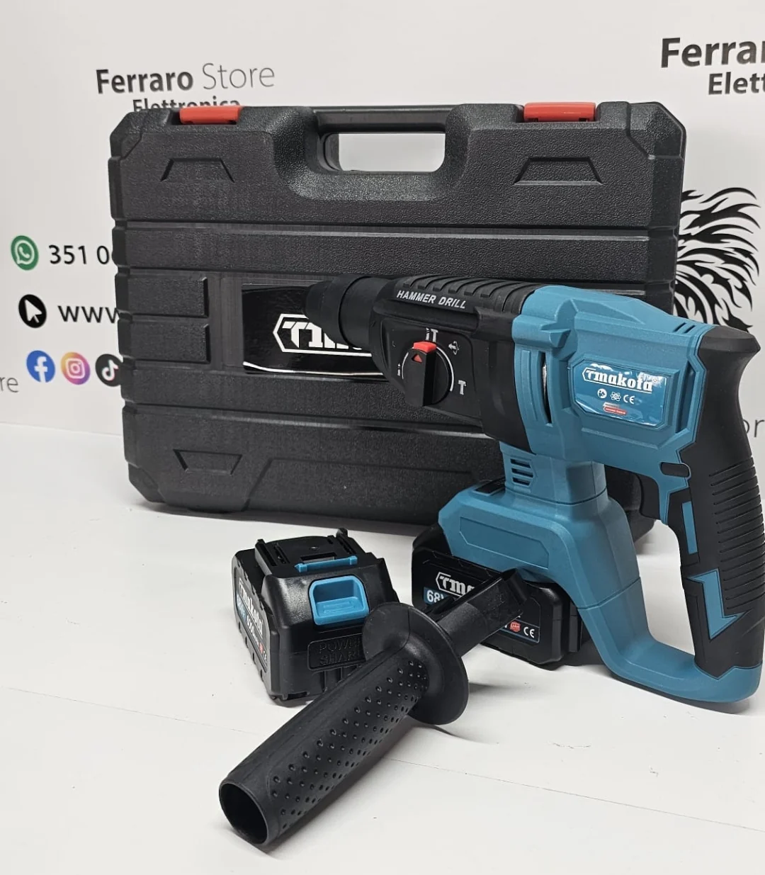 Tassellatore Professionale 68v, Doppia Batteria, Tassellatore, Demolitore, Scalpellatore, SDS Plus - Image 4