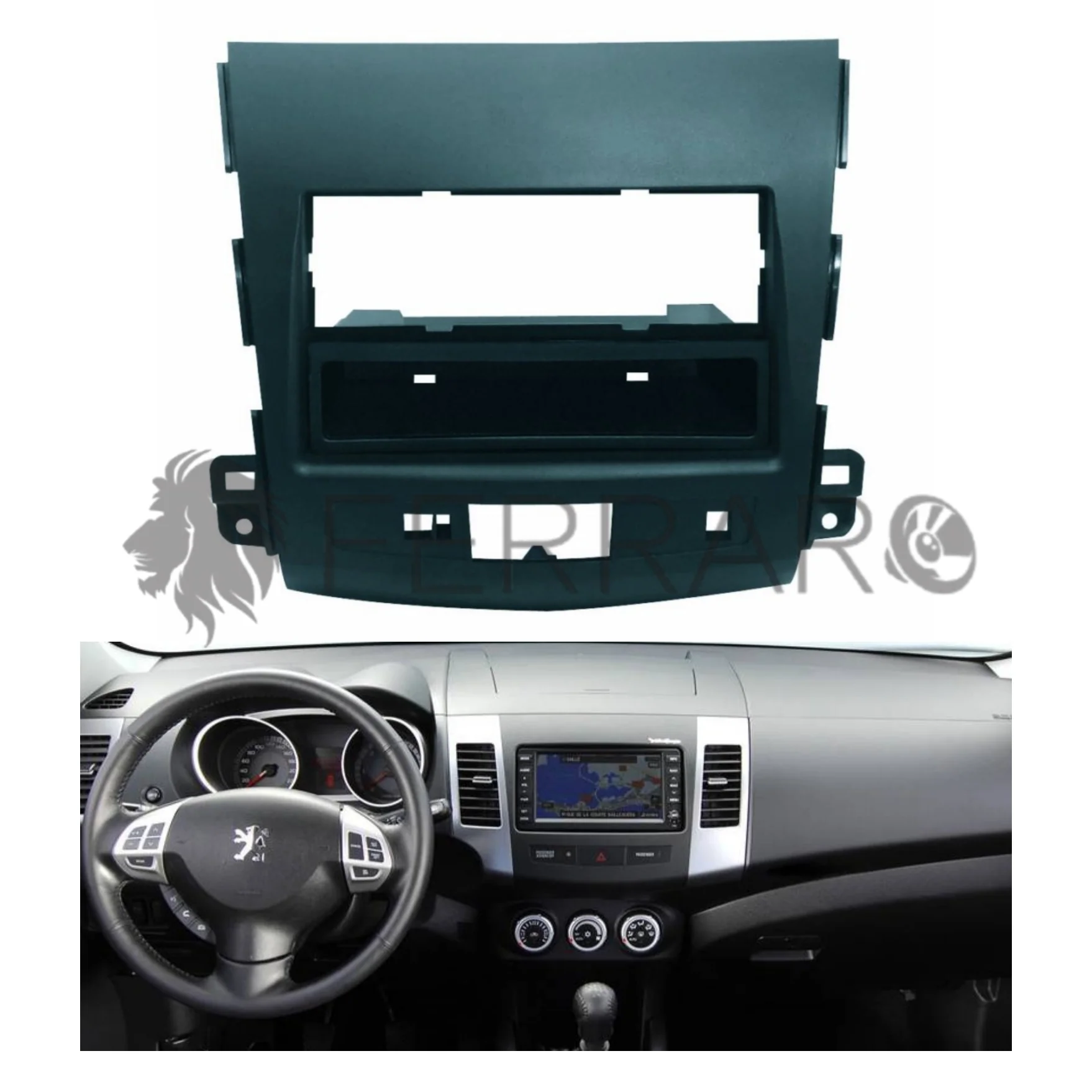 Mascherina 1DIN/2DIN con Cassetto per Peugeot 4007, Citroen Crossover - Image 2